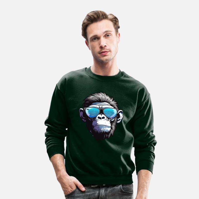 Chic Chimp: Elegance in Blue Shades