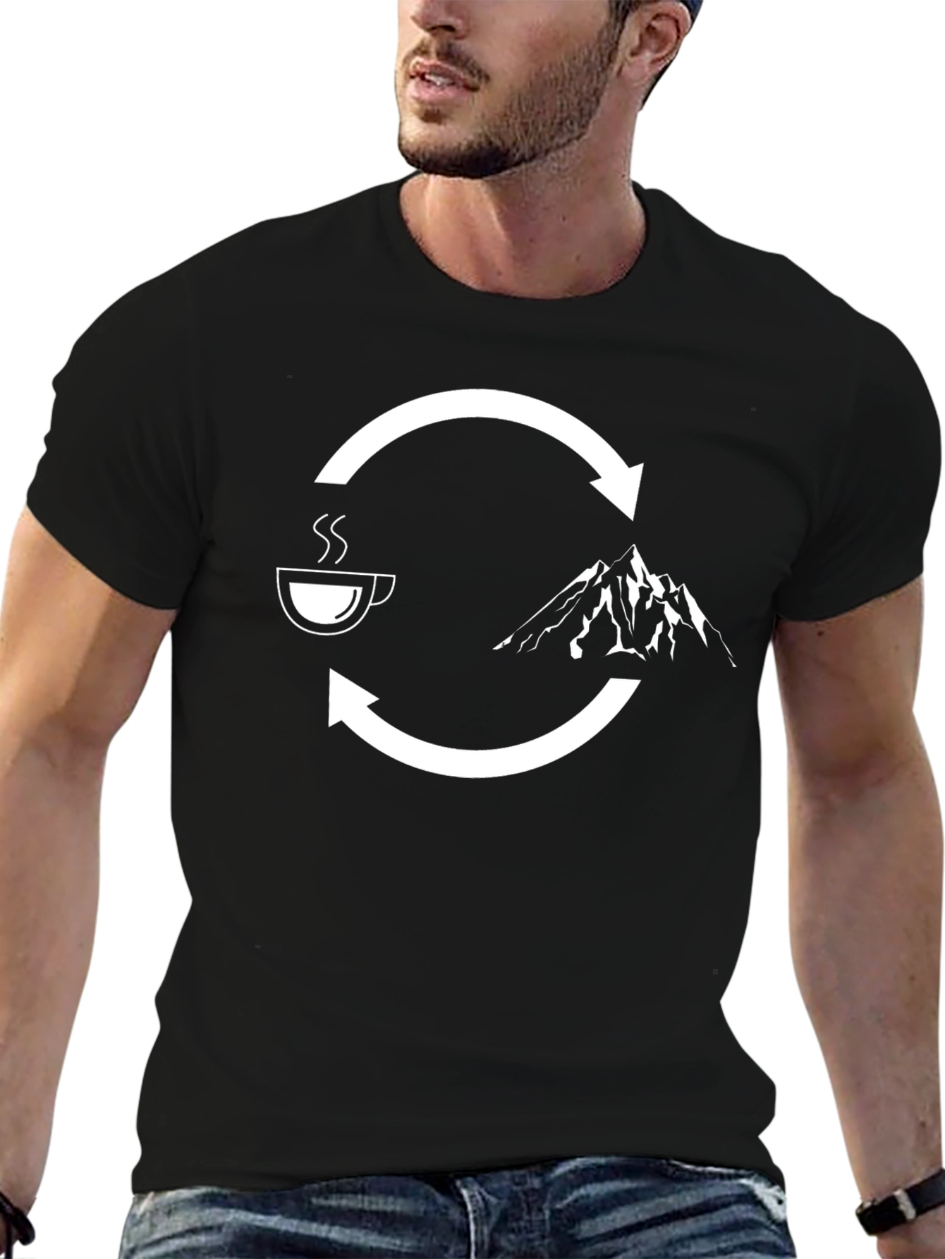 Coffee to Mountains Cycle T-Shirt - Adventure Ready!