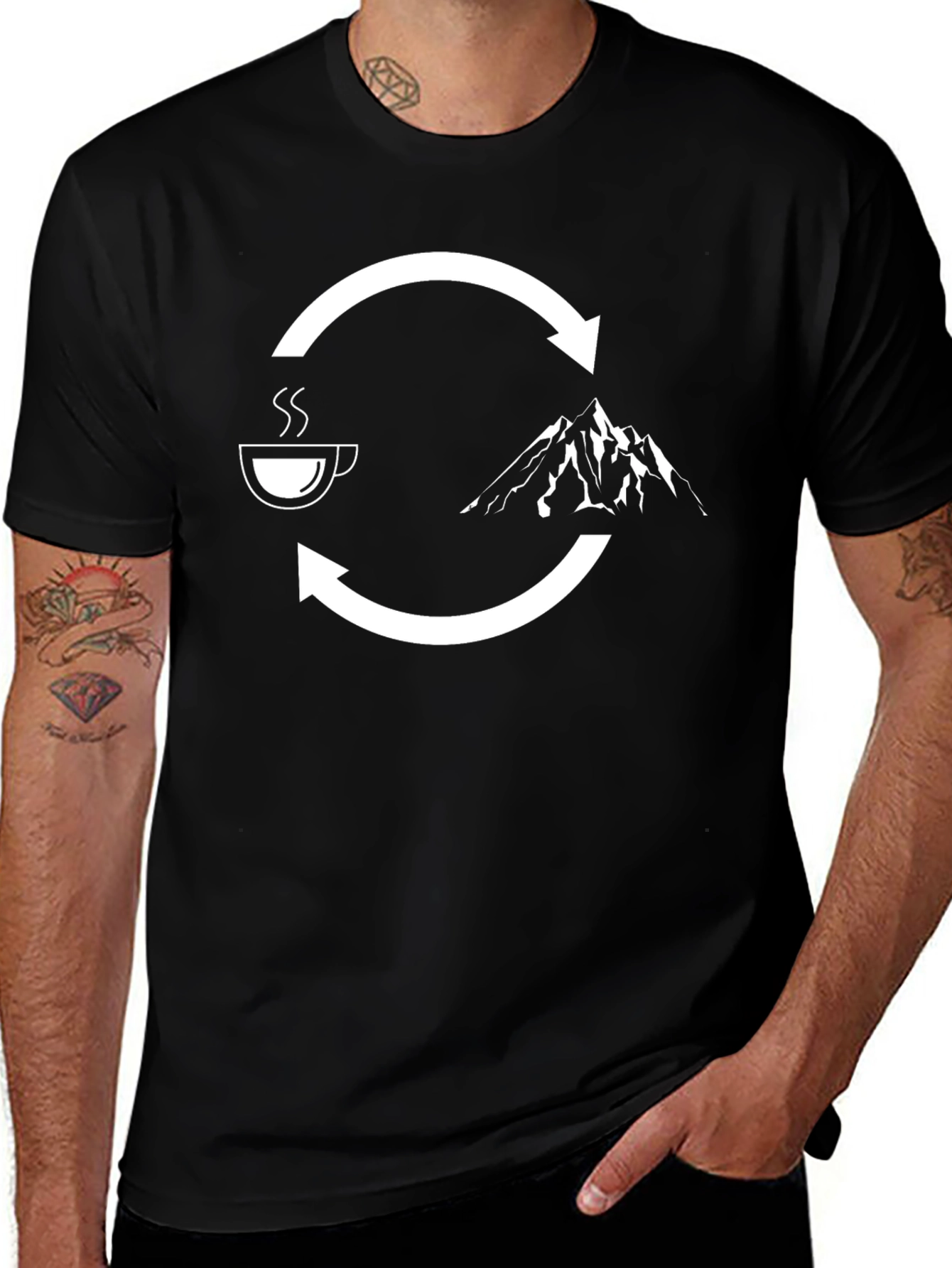 Coffee to Mountains Cycle T-Shirt - Adventure Ready!
