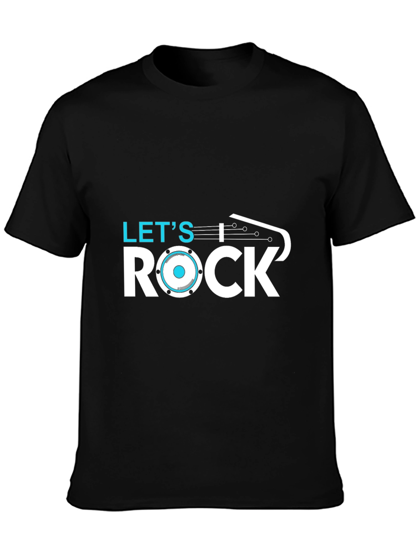 Lets Rock T-Shirt - Black Cotton Graphic Tee