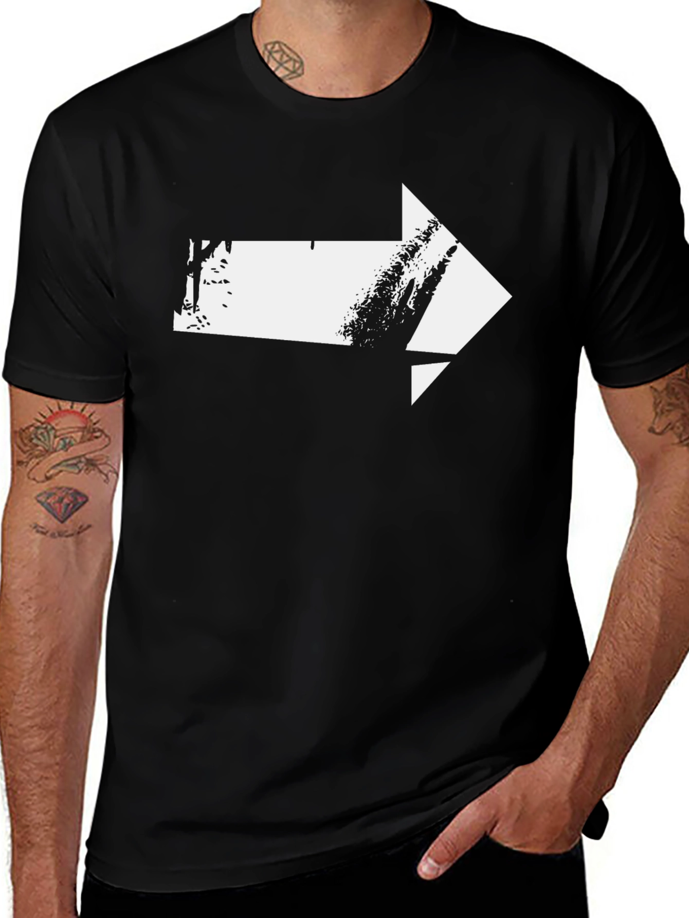 Arrow Graphic T-Shirt - Modern Design Black Tee