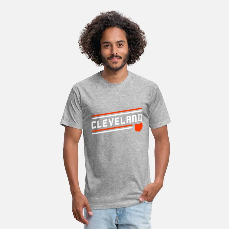 Cleveland City Stripes Orange Ohio Map Outline