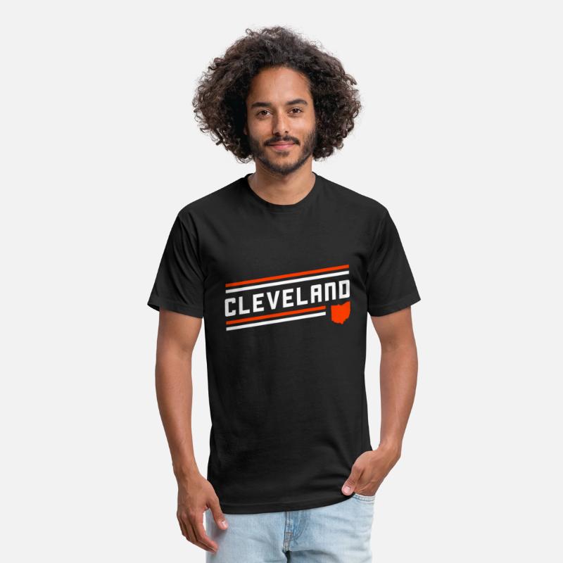 Cleveland City Stripes Orange Ohio Map Outline