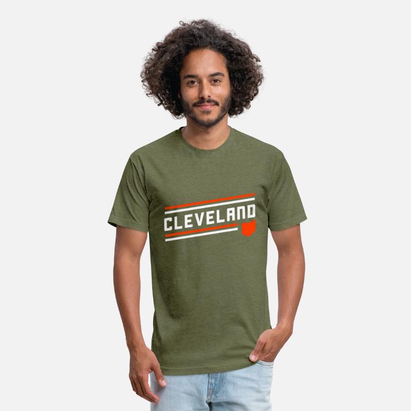 Cleveland City Stripes Orange Ohio Map Outline