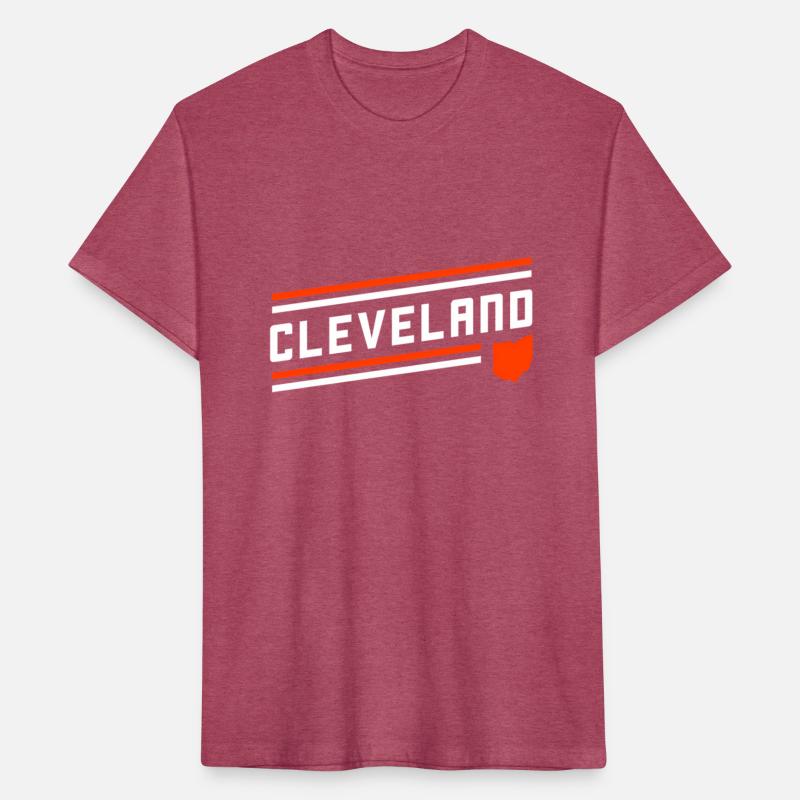 Cleveland City Stripes Orange Ohio Map Outline