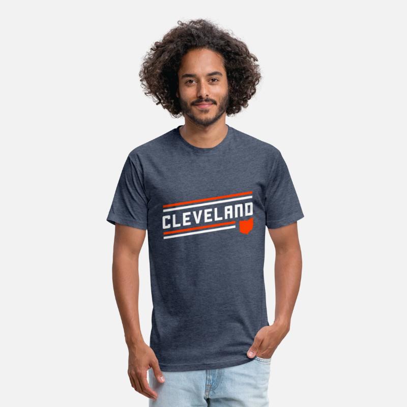 Cleveland City Stripes Orange Ohio Map Outline