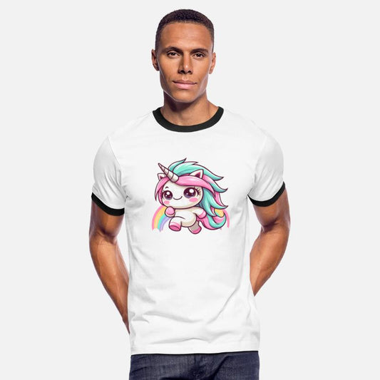 Colorful Unicorn With Rainbow Mane And Stars