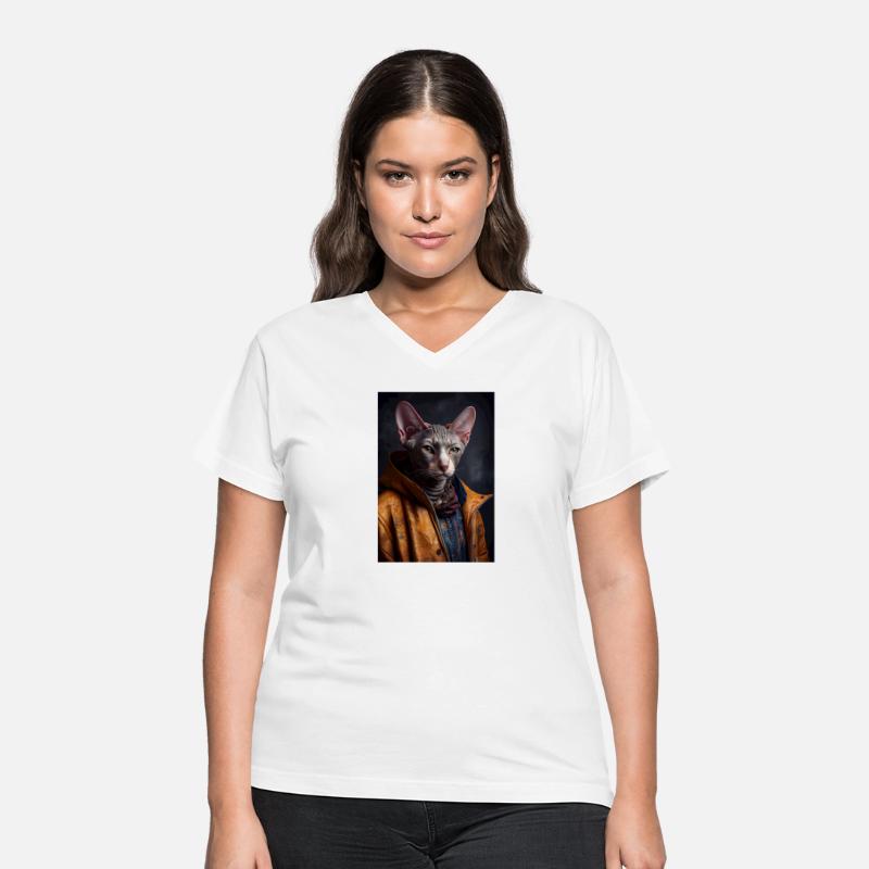 Cornish Rex Cat Breed Portrai wears a leather jack