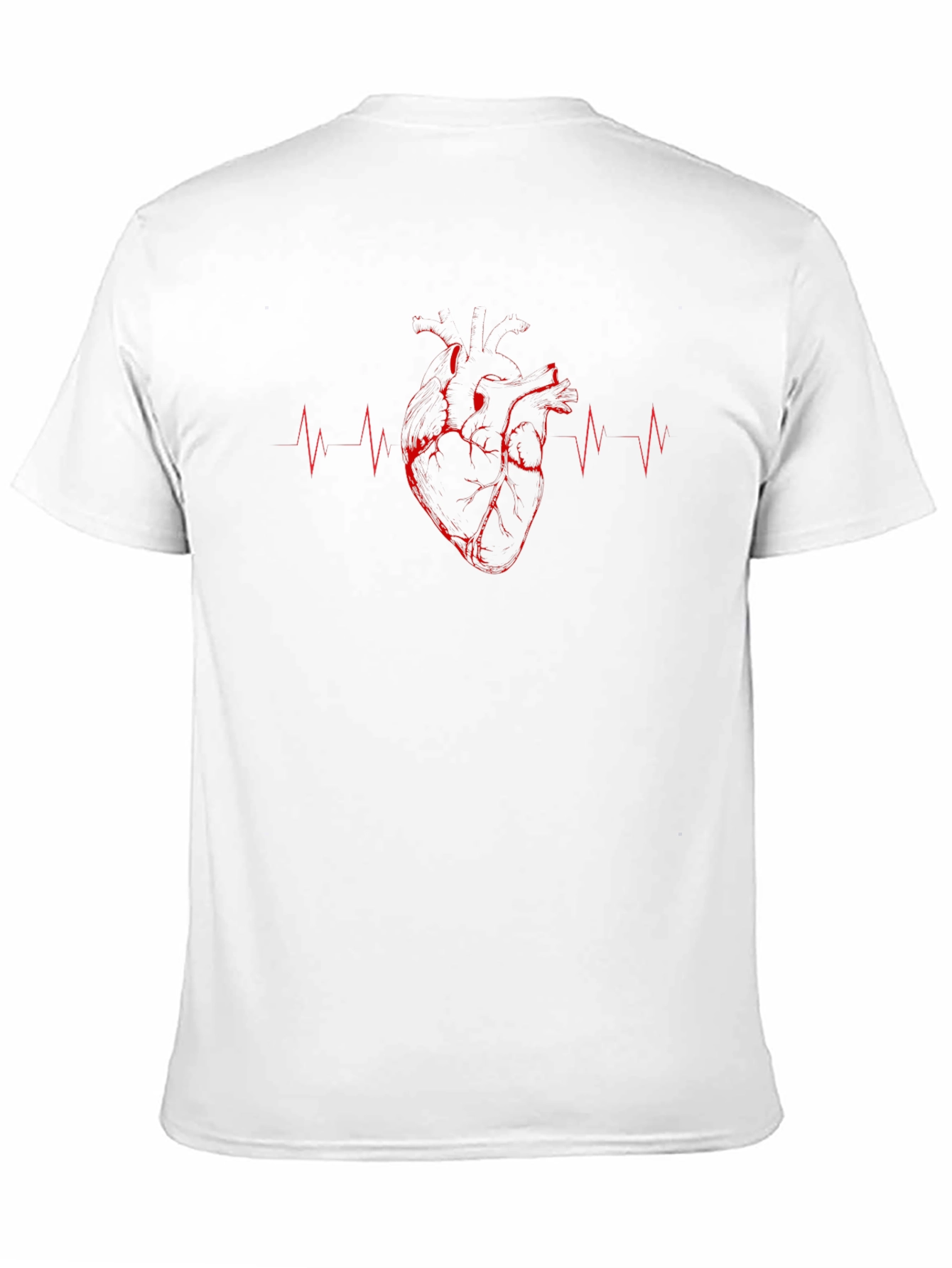 Anatomical Heartbeat Graphic T-Shirt - Black