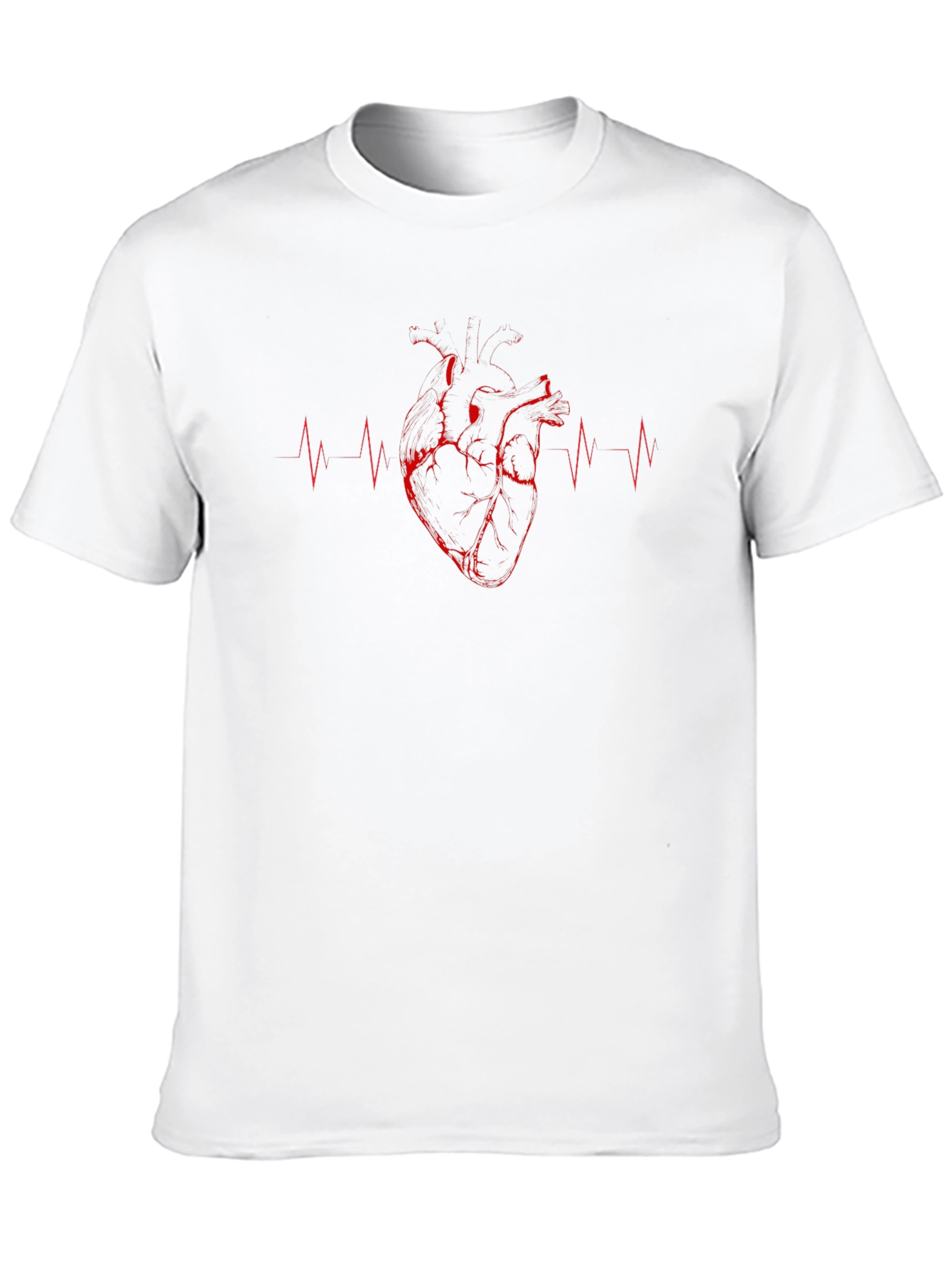 Anatomical Heartbeat Graphic T-Shirt - Black