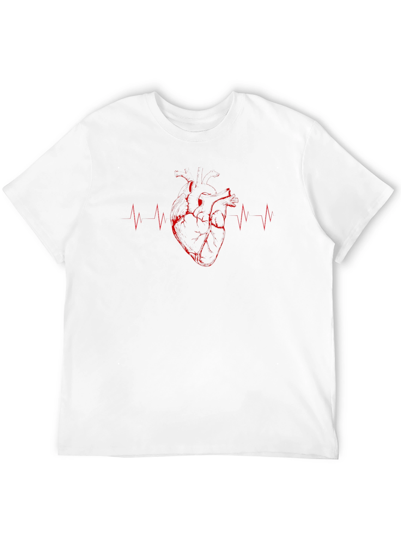 Anatomical Heartbeat Graphic T-Shirt - Black