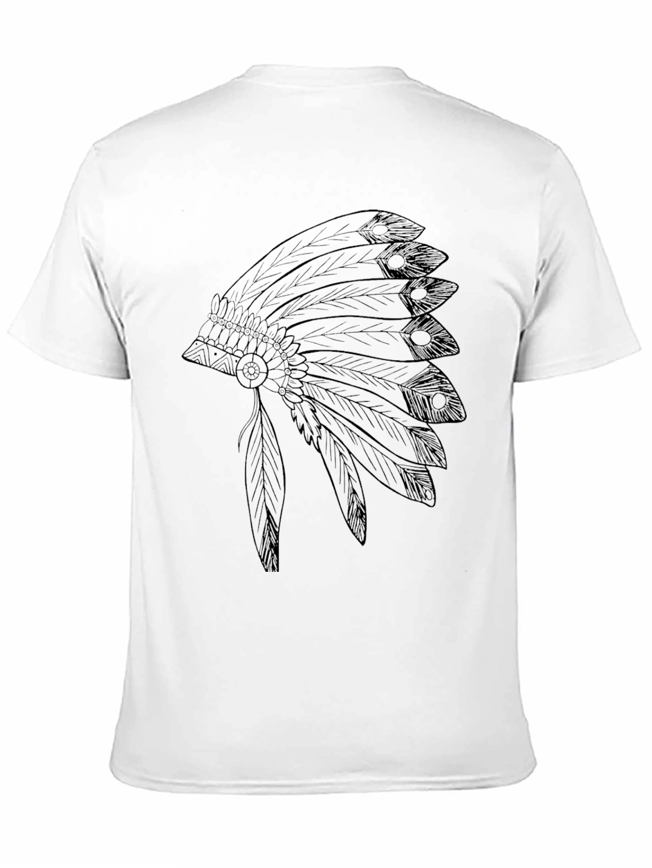 Native American Headdress Graphic Black T-Shirt