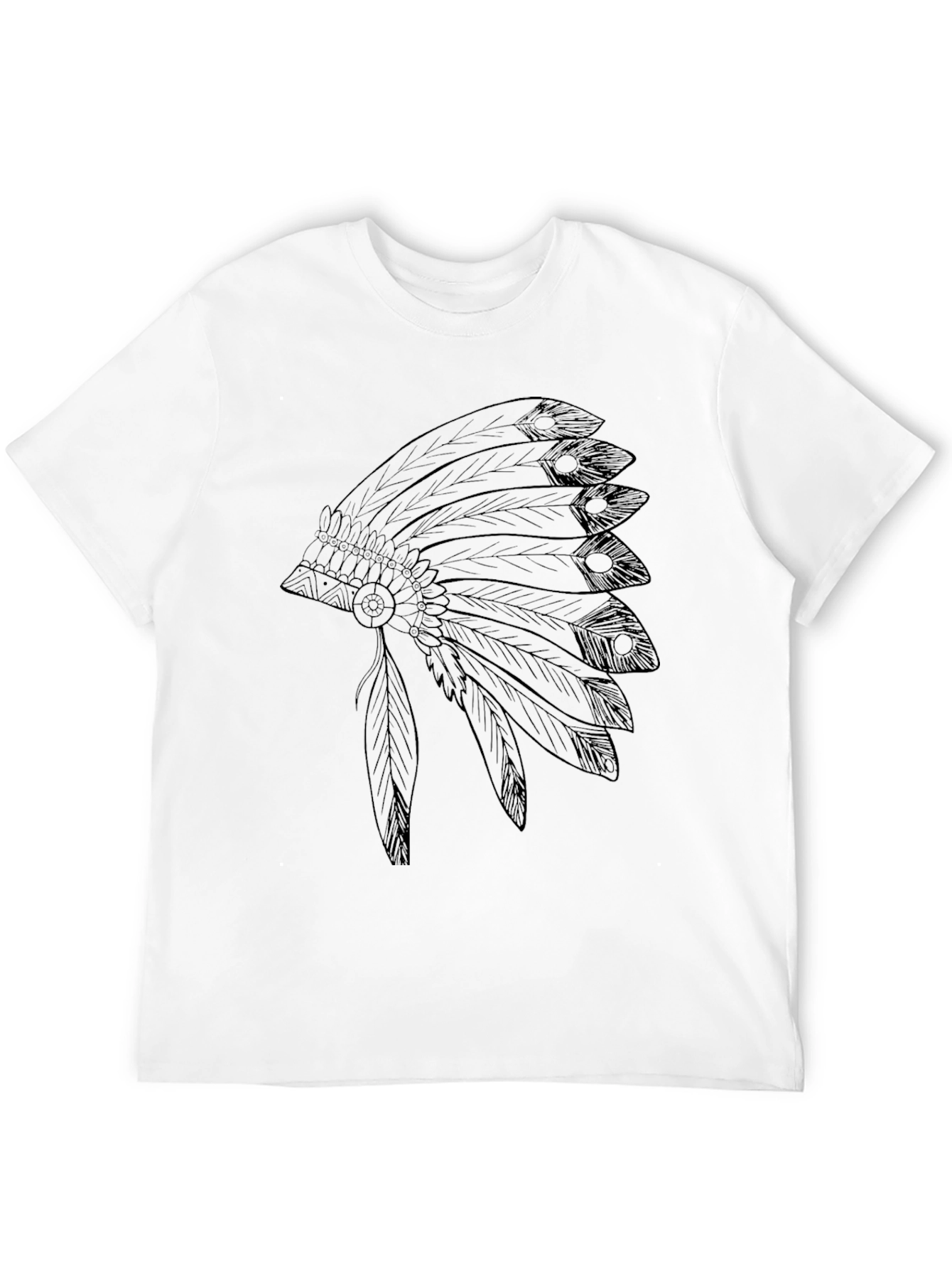 Native American Headdress Graphic Black T-Shirt