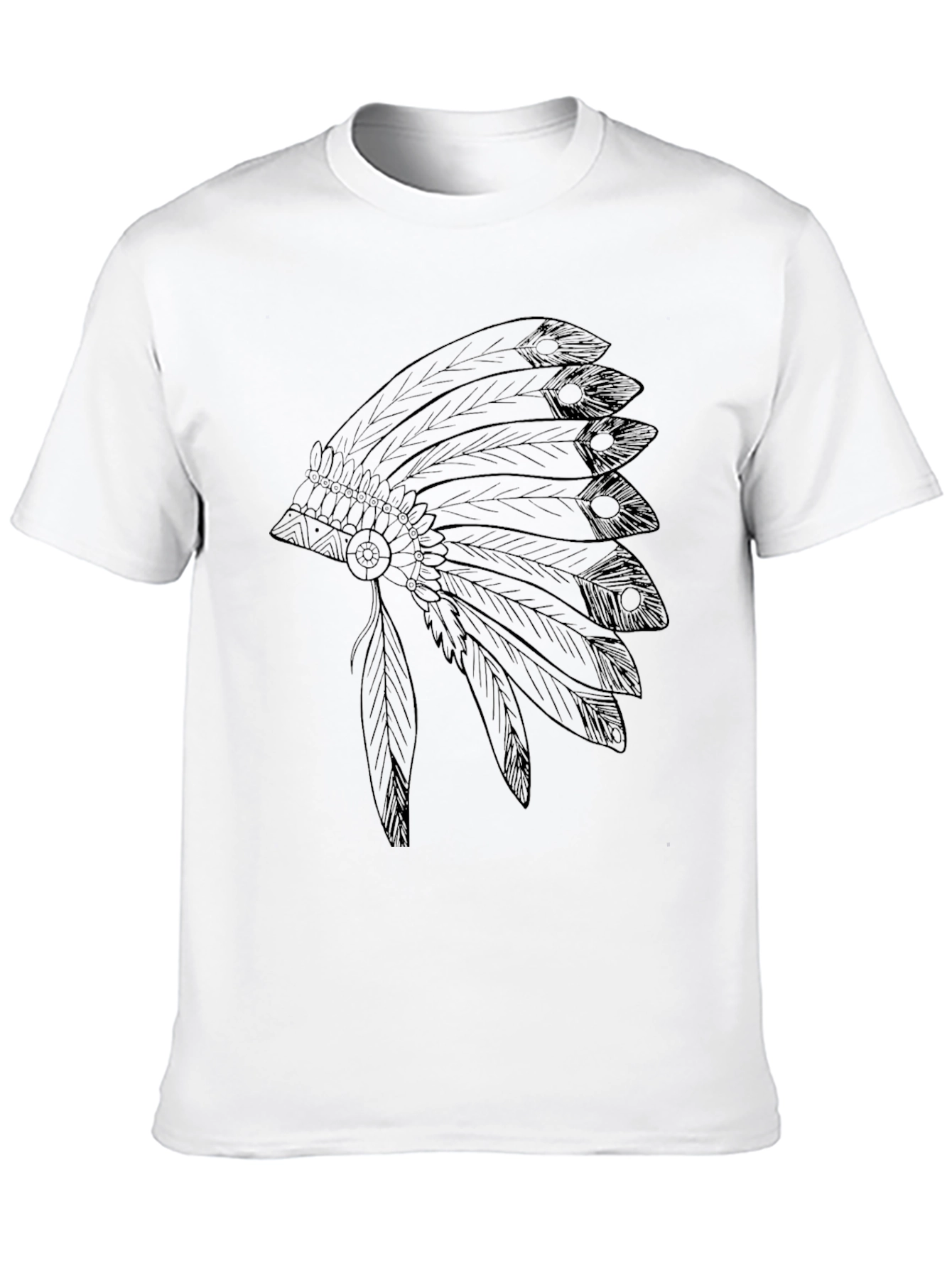 Native American Headdress Graphic Black T-Shirt