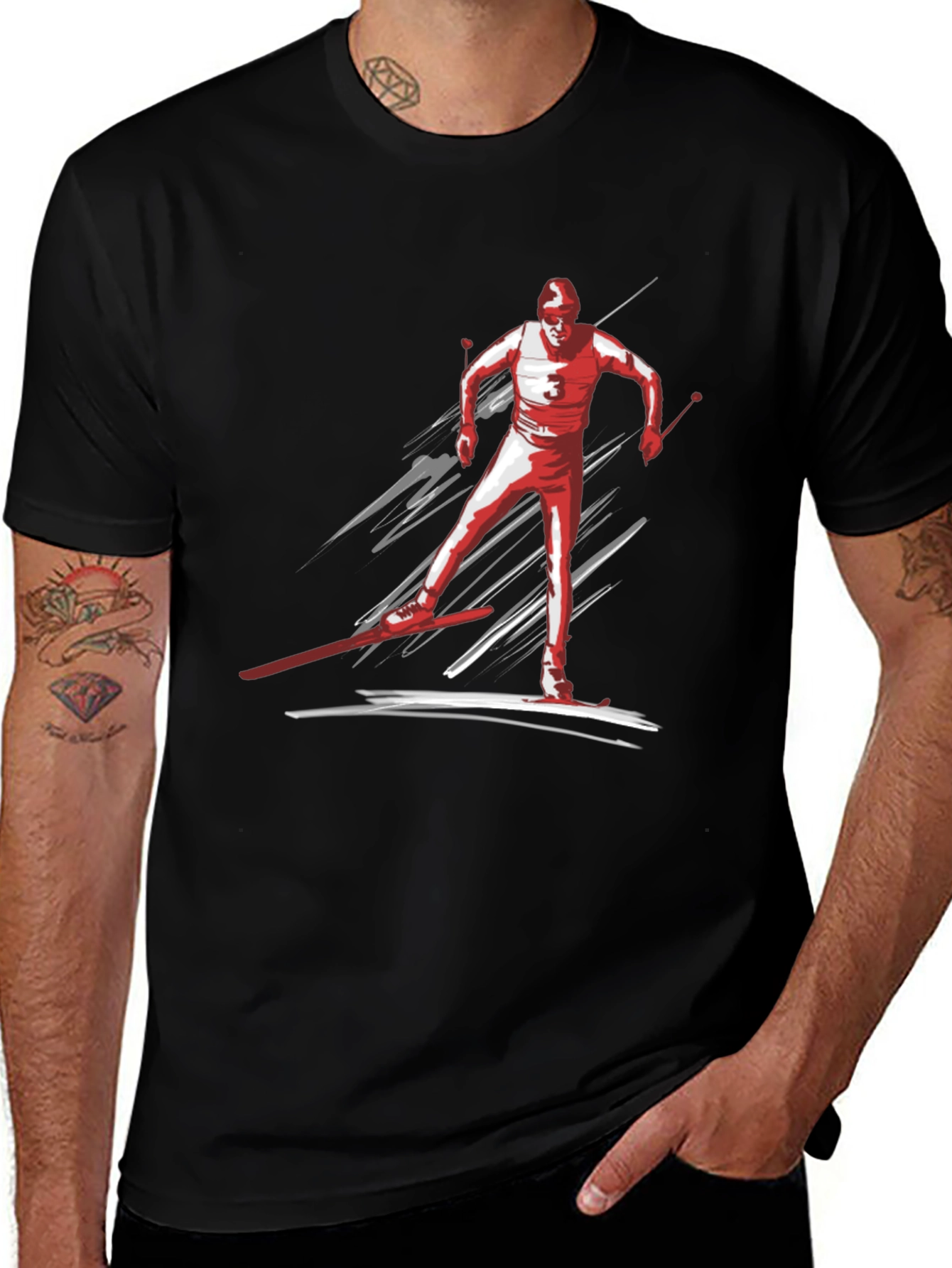 Cross Country Skier Graphic T-Shirt
