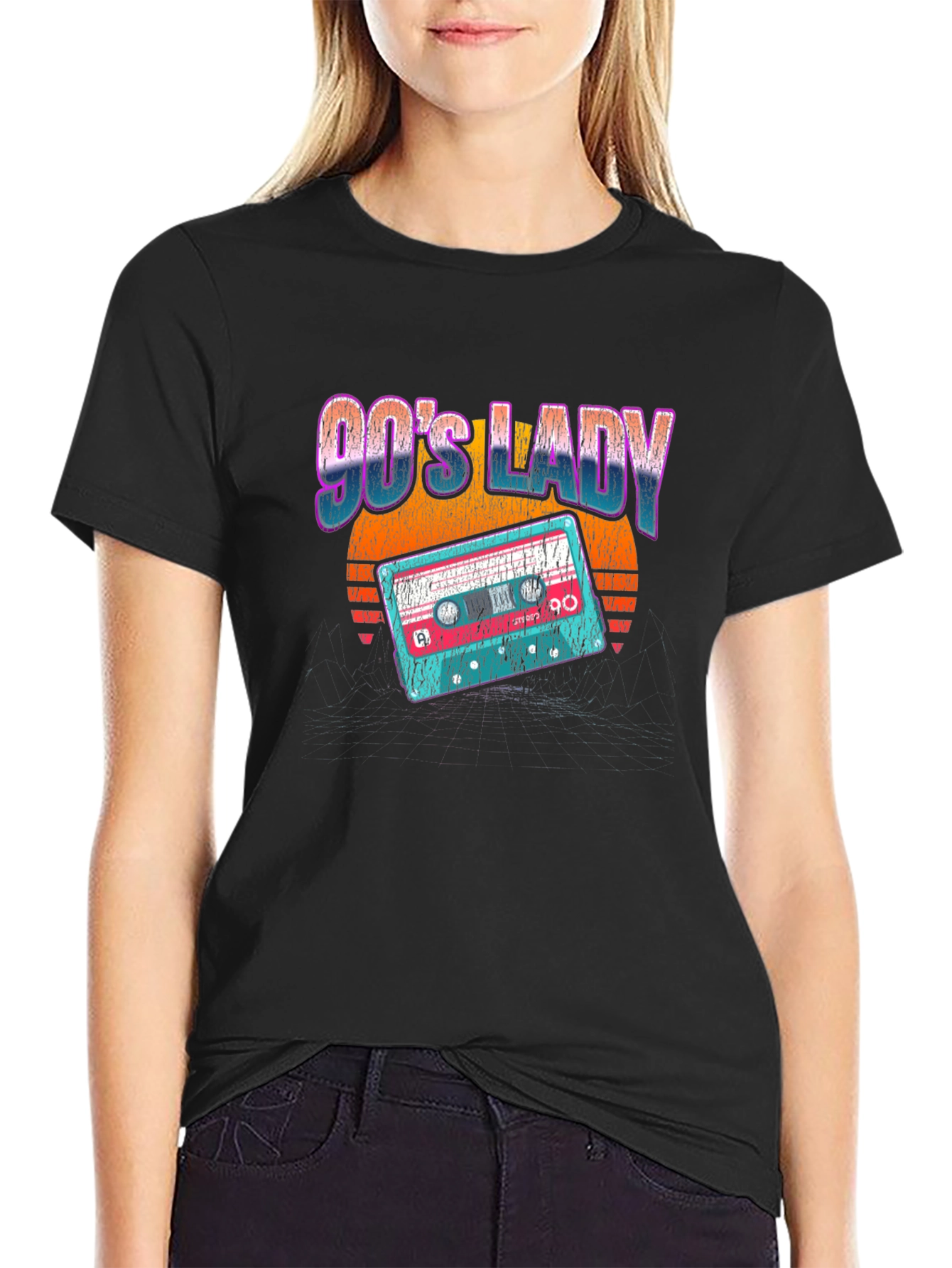 90s Lady Retro Cassette Graphic Tee