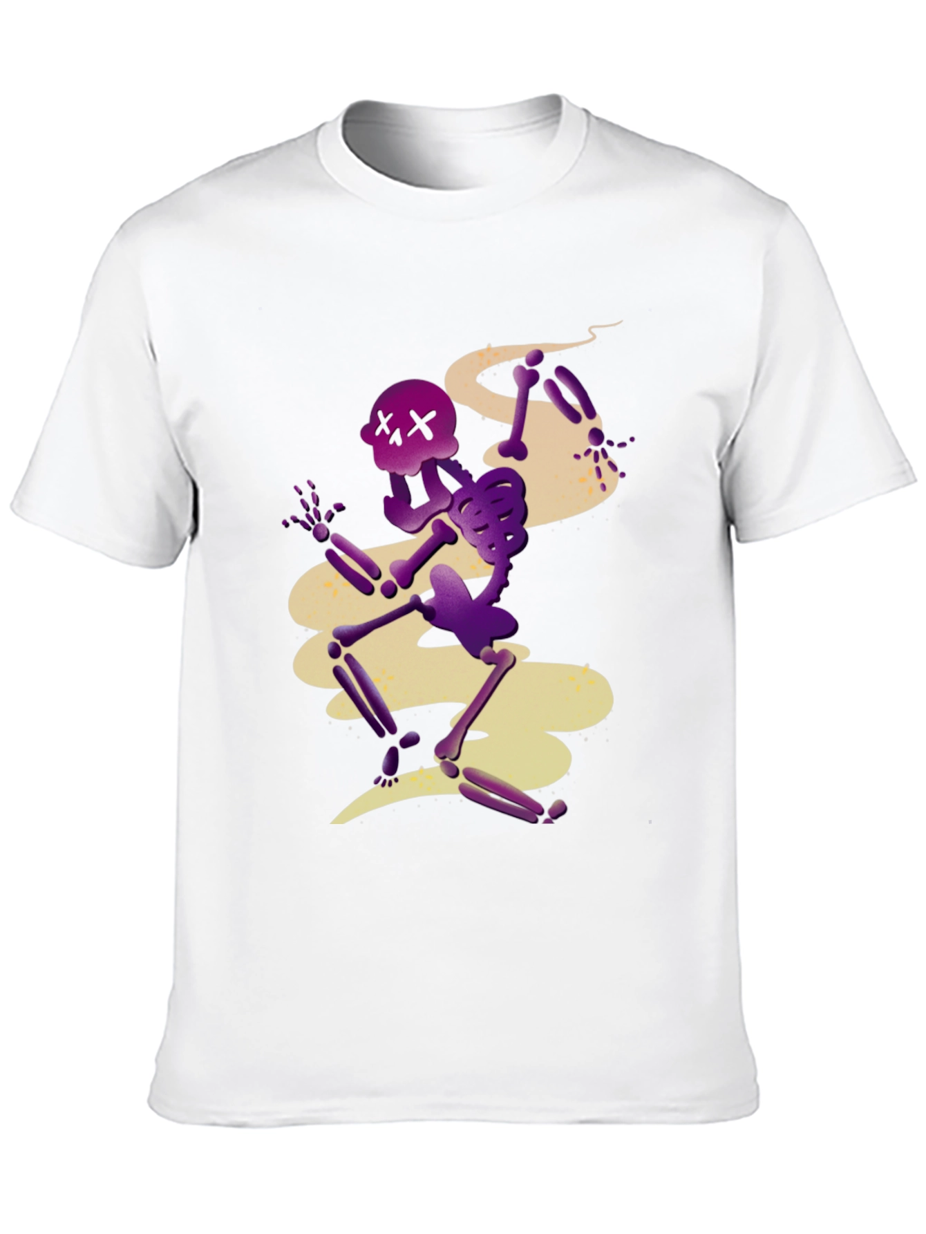Spooky Skeleton Graphic Tee - Black Cotton Blend
