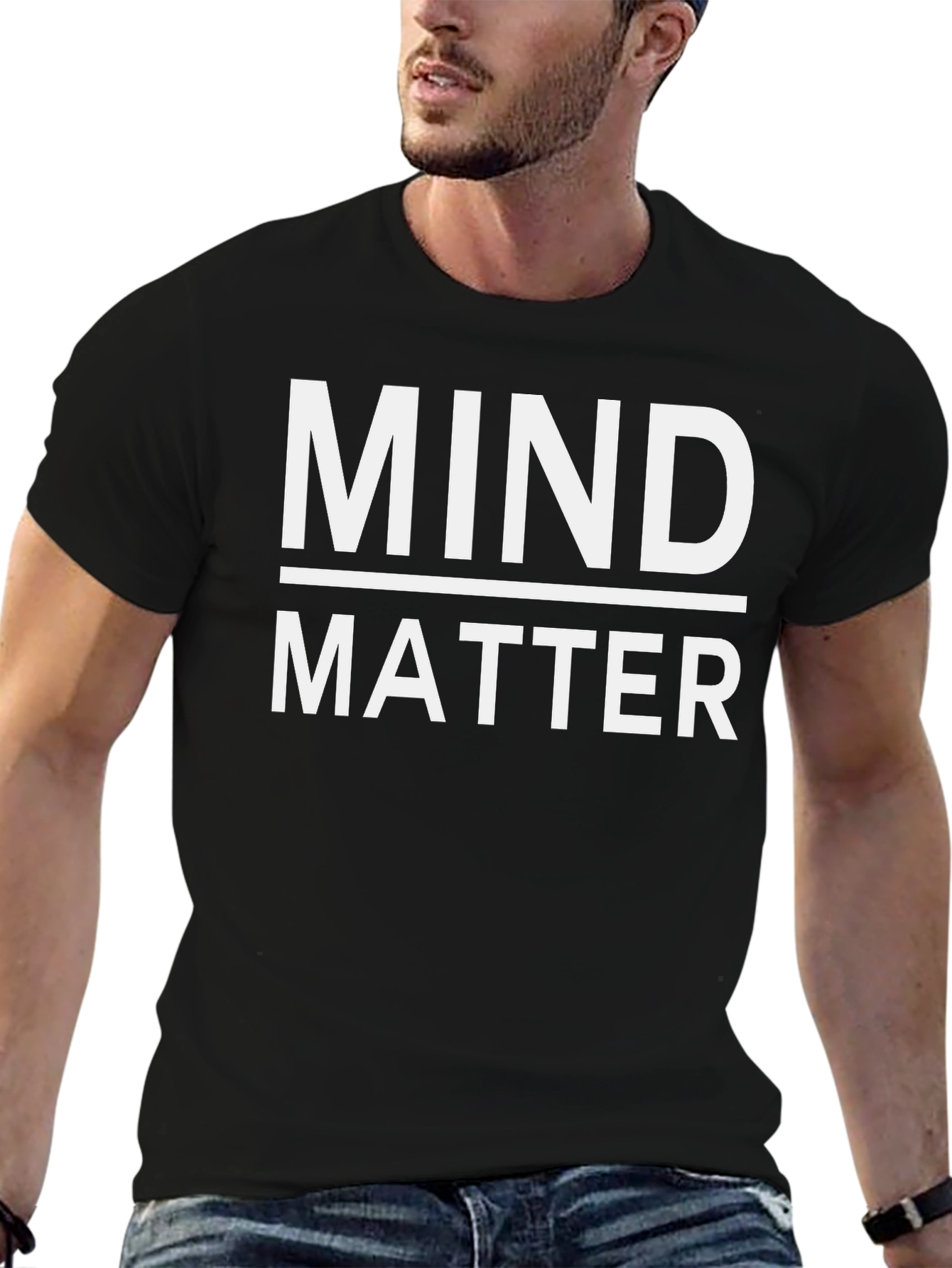 Mind Over Matter Black Graphic T-Shirt