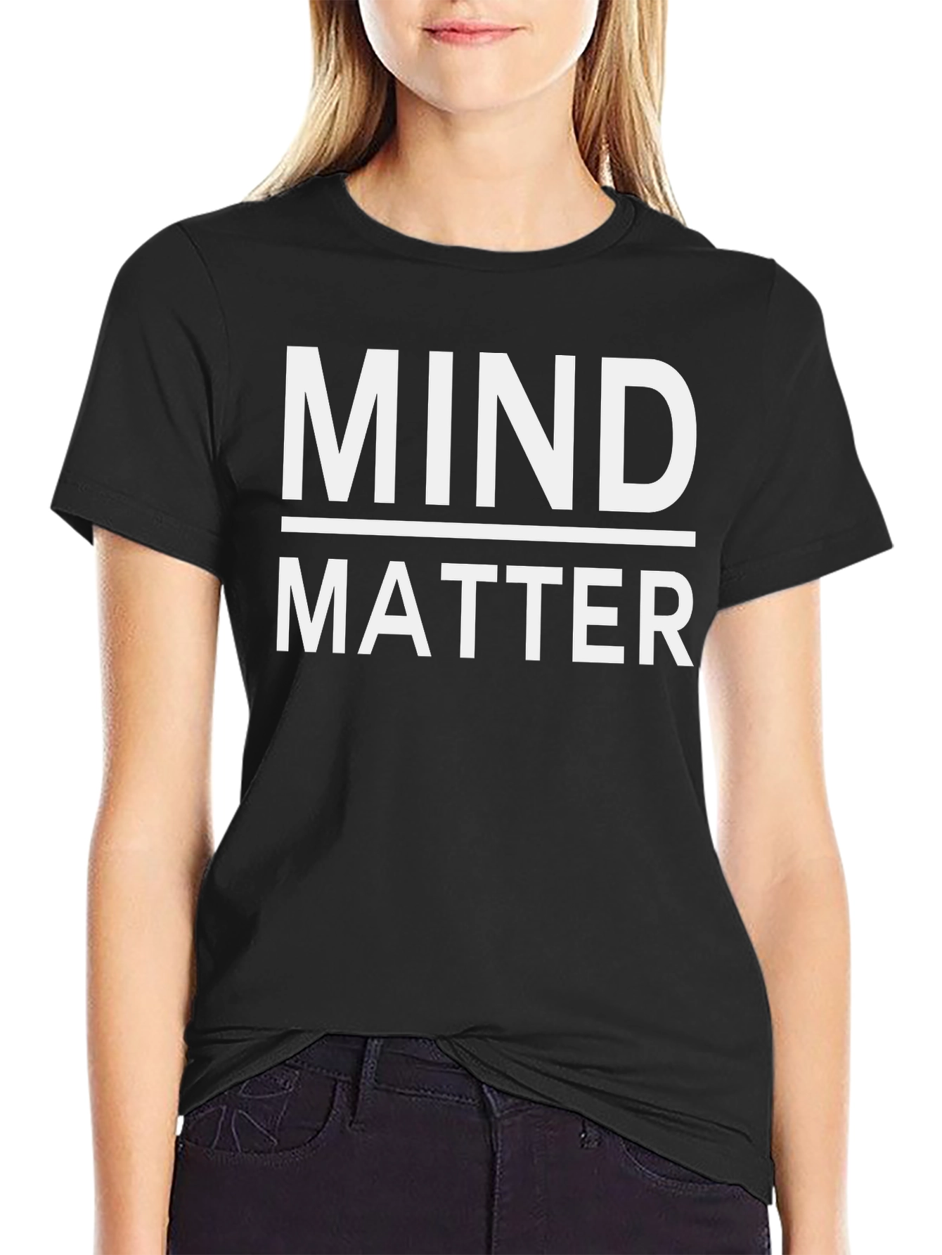 Mind Over Matter Black Graphic T-Shirt