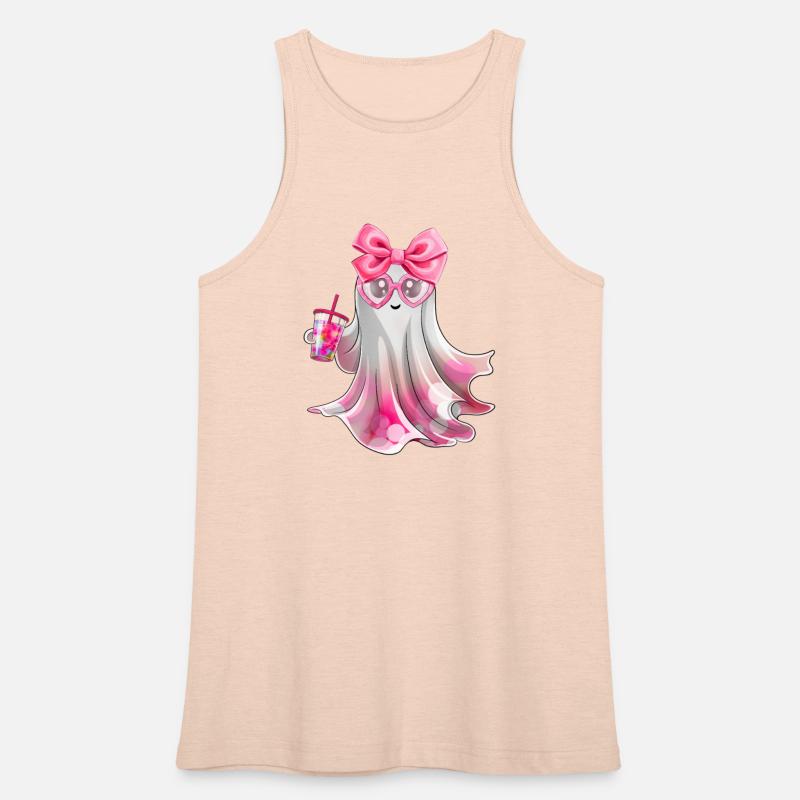 Cute Boo Ghost Drinking Iced Coffee Halloween