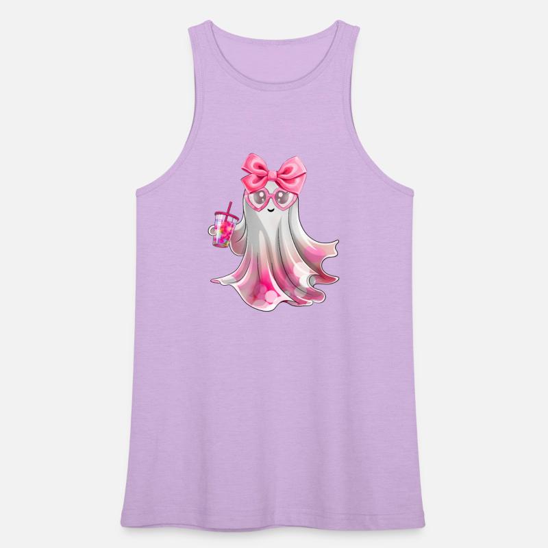 Cute Boo Ghost Drinking Iced Coffee Halloween