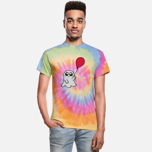 Cute ghost holding balloon