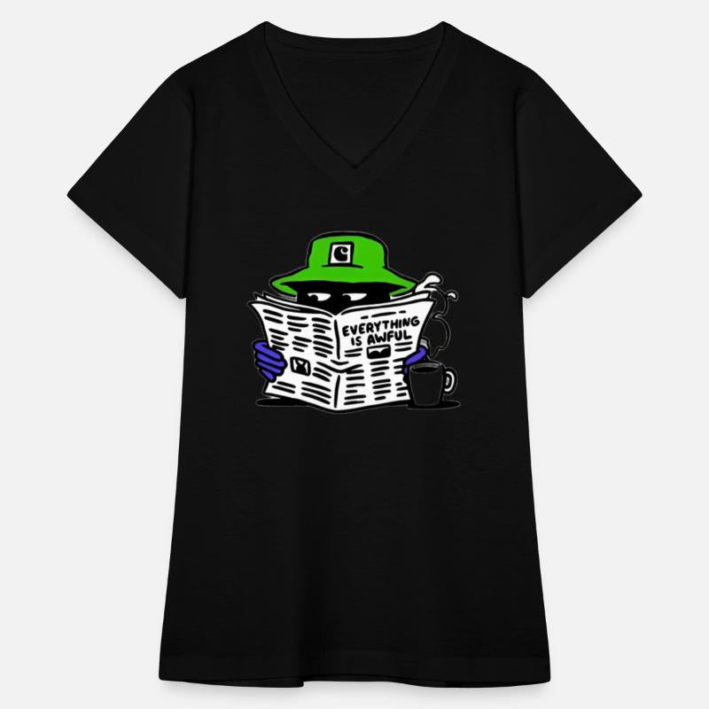 Cute man reading newspaper