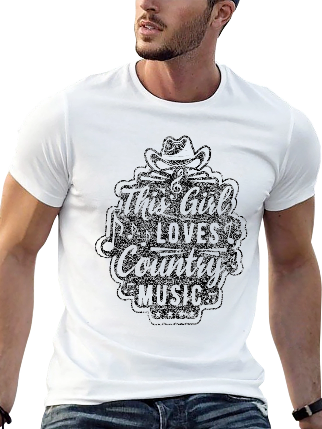 This Girl Loves Country Music Black T-Shirt