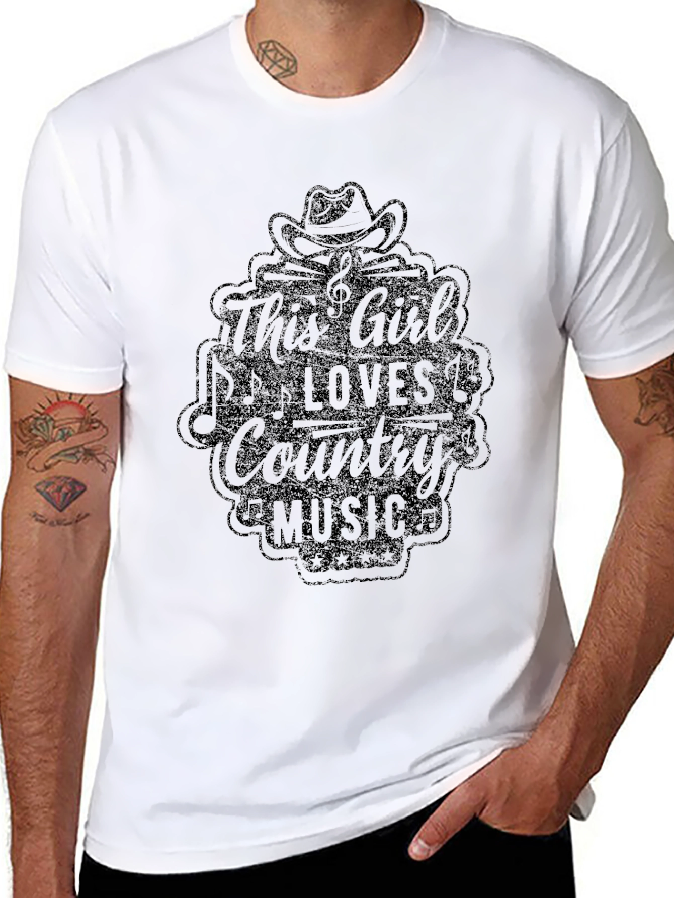 This Girl Loves Country Music Black T-Shirt