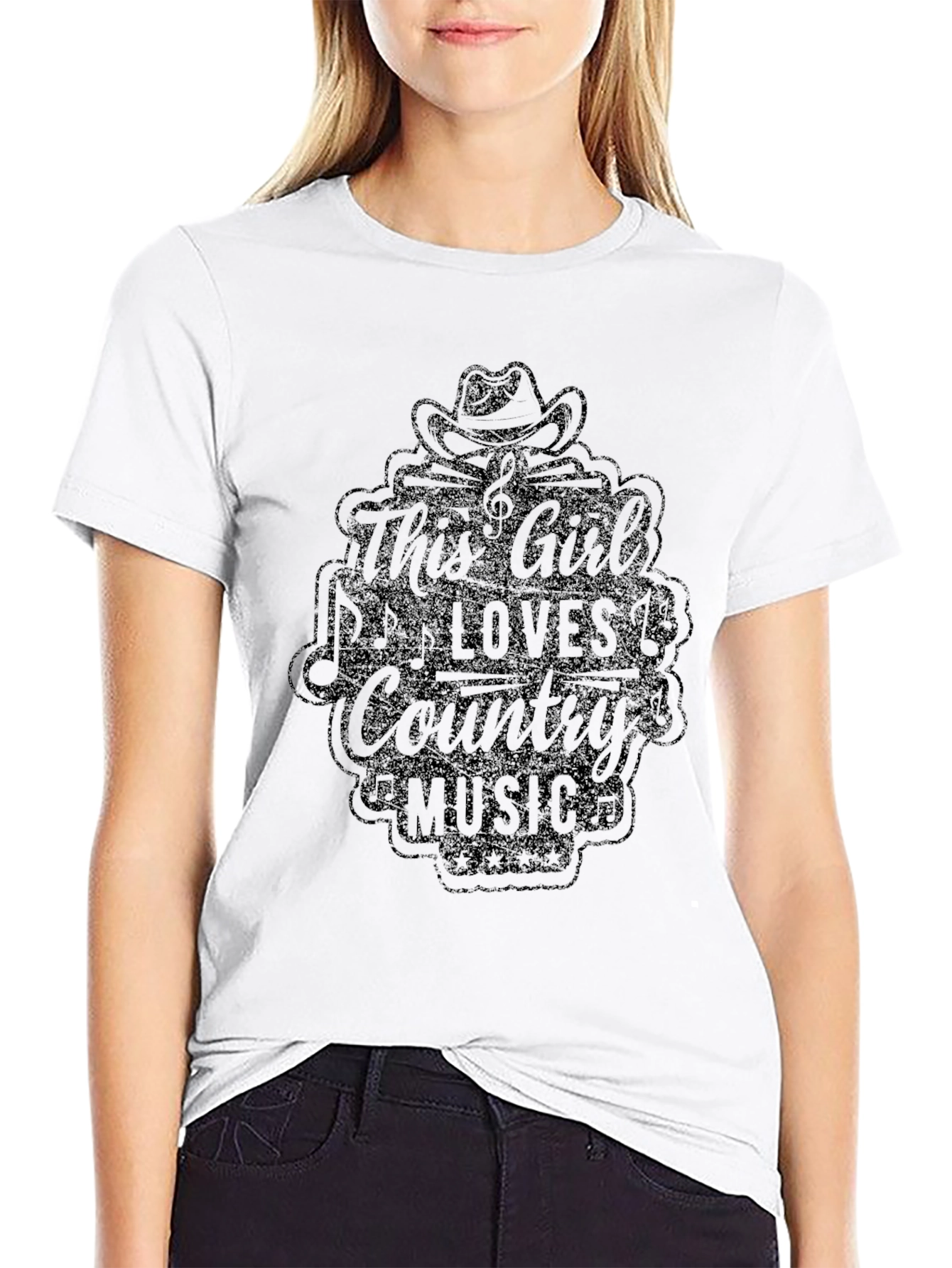 This Girl Loves Country Music Black T-Shirt