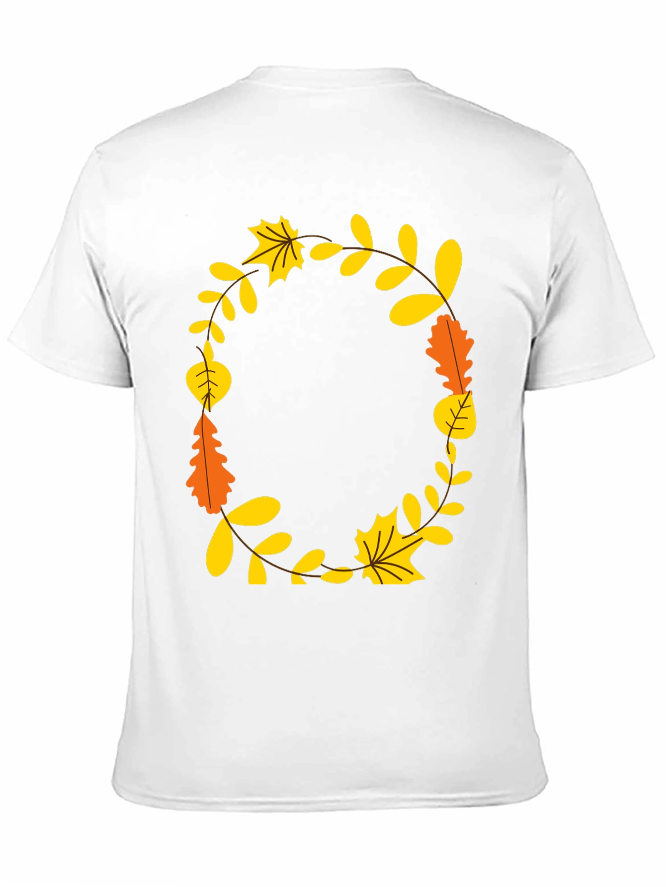 Fall Leaves Wreath Graphic Tee - Unisex Black T-Shirt