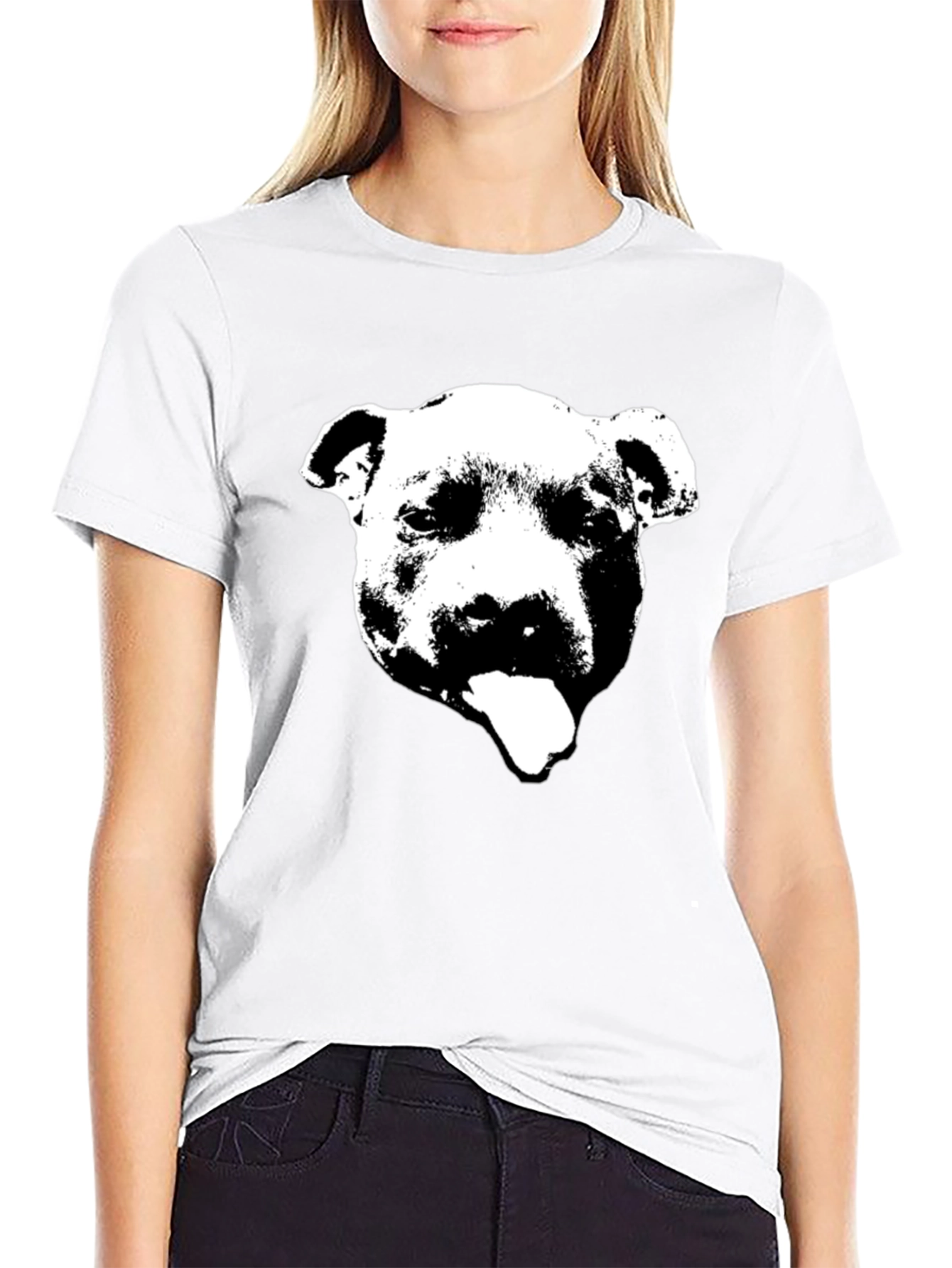 Black Pitbull Graphic T-Shirt - Crew Neck