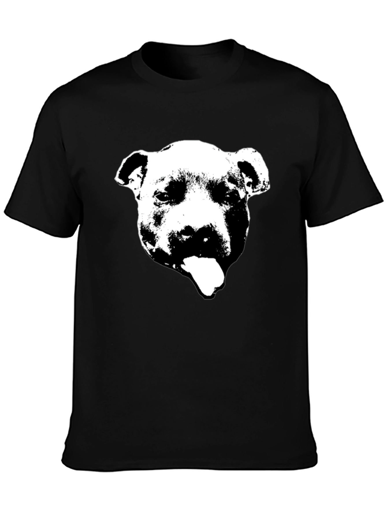 Black Pitbull Graphic T-Shirt - Crew Neck