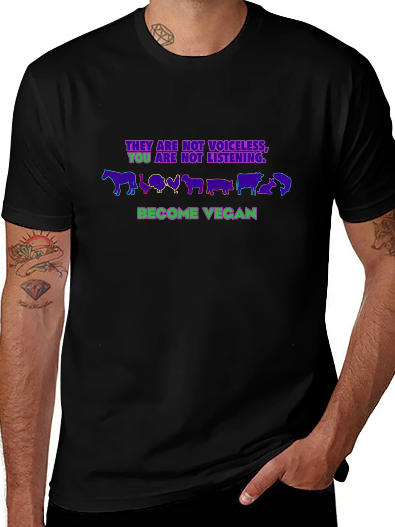 Vegan Graphic T-Shirt - Voiceless Animals Tee