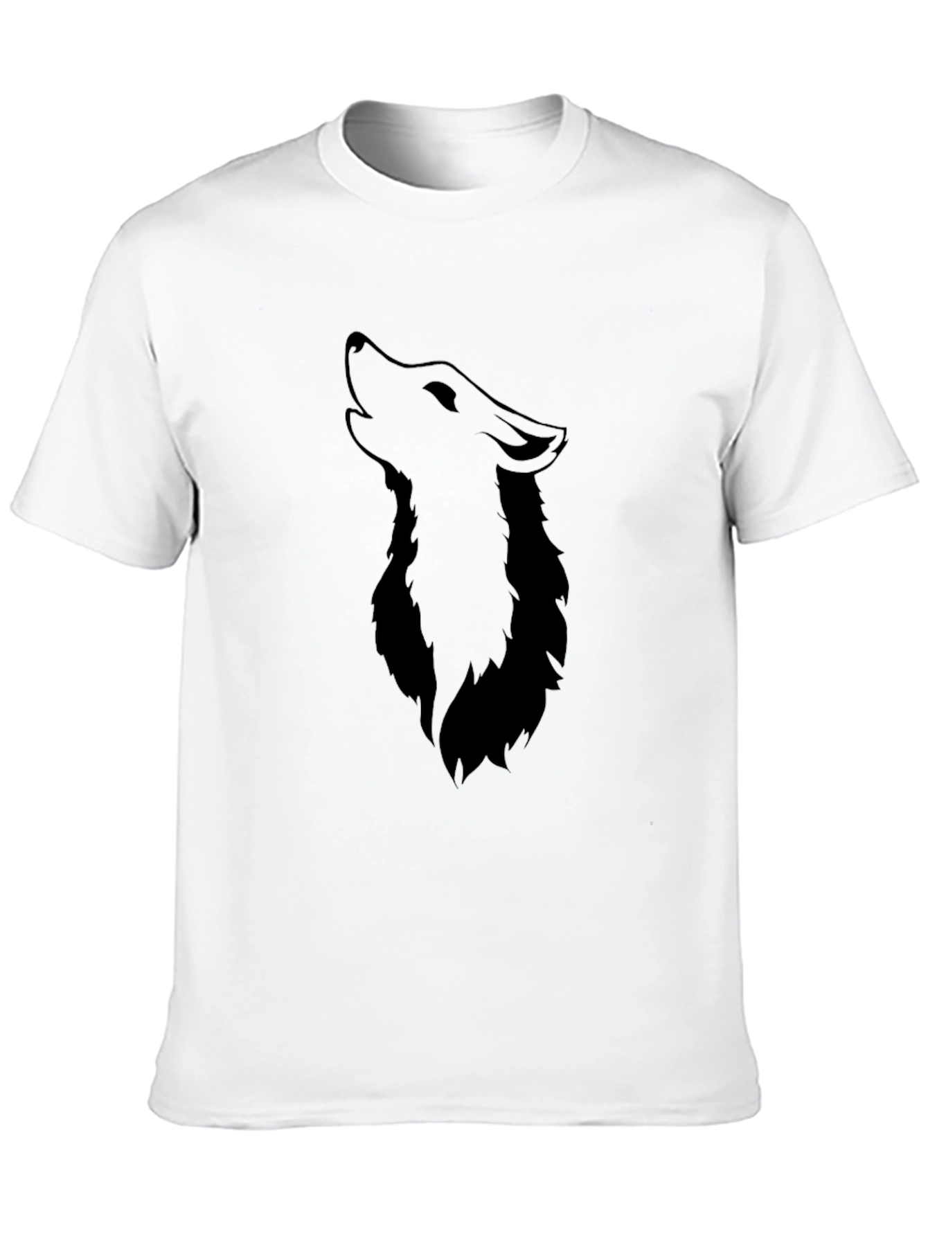 Mens Black Wolf Graphic Print T-Shirt