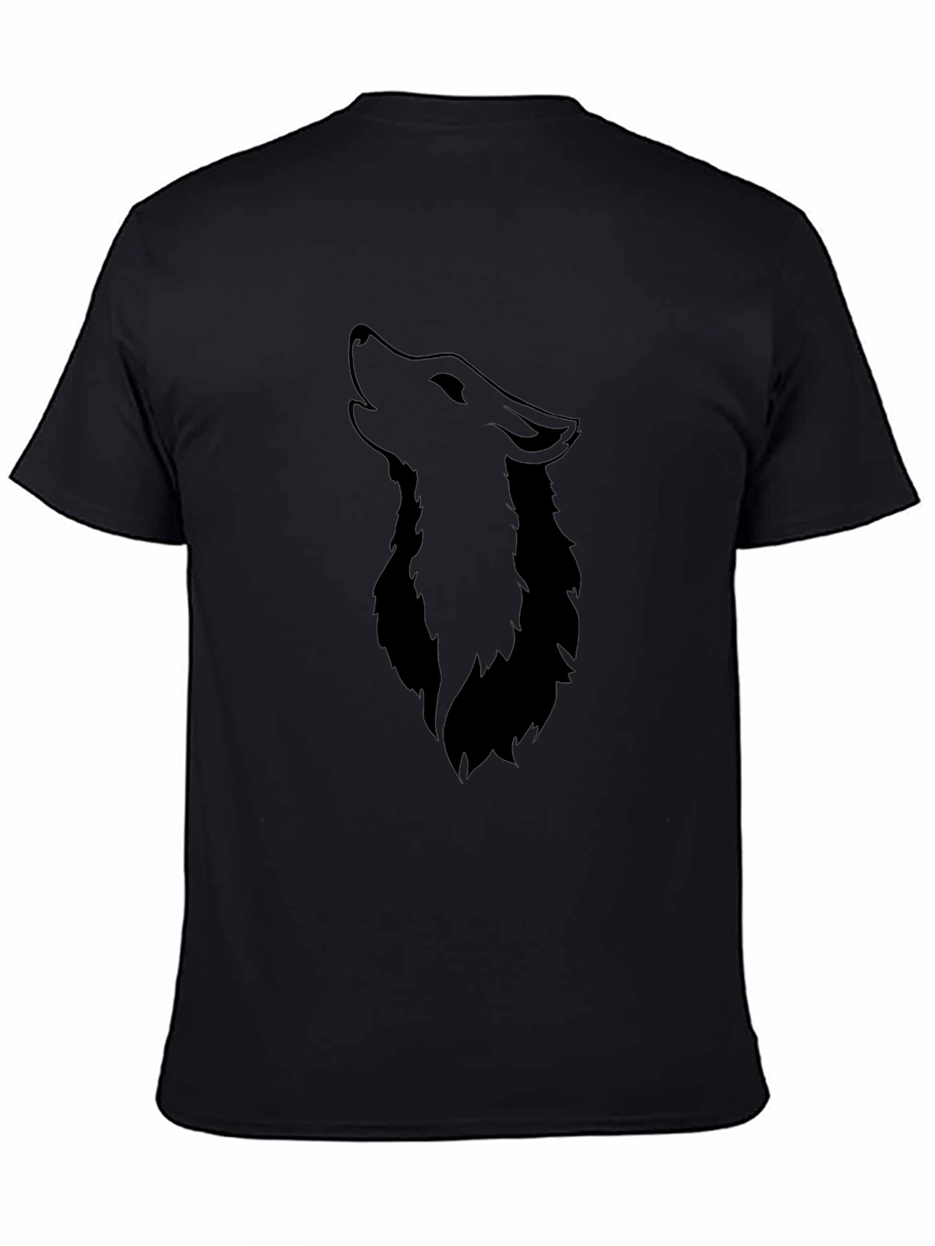 Mens Black Wolf Graphic Print T-Shirt