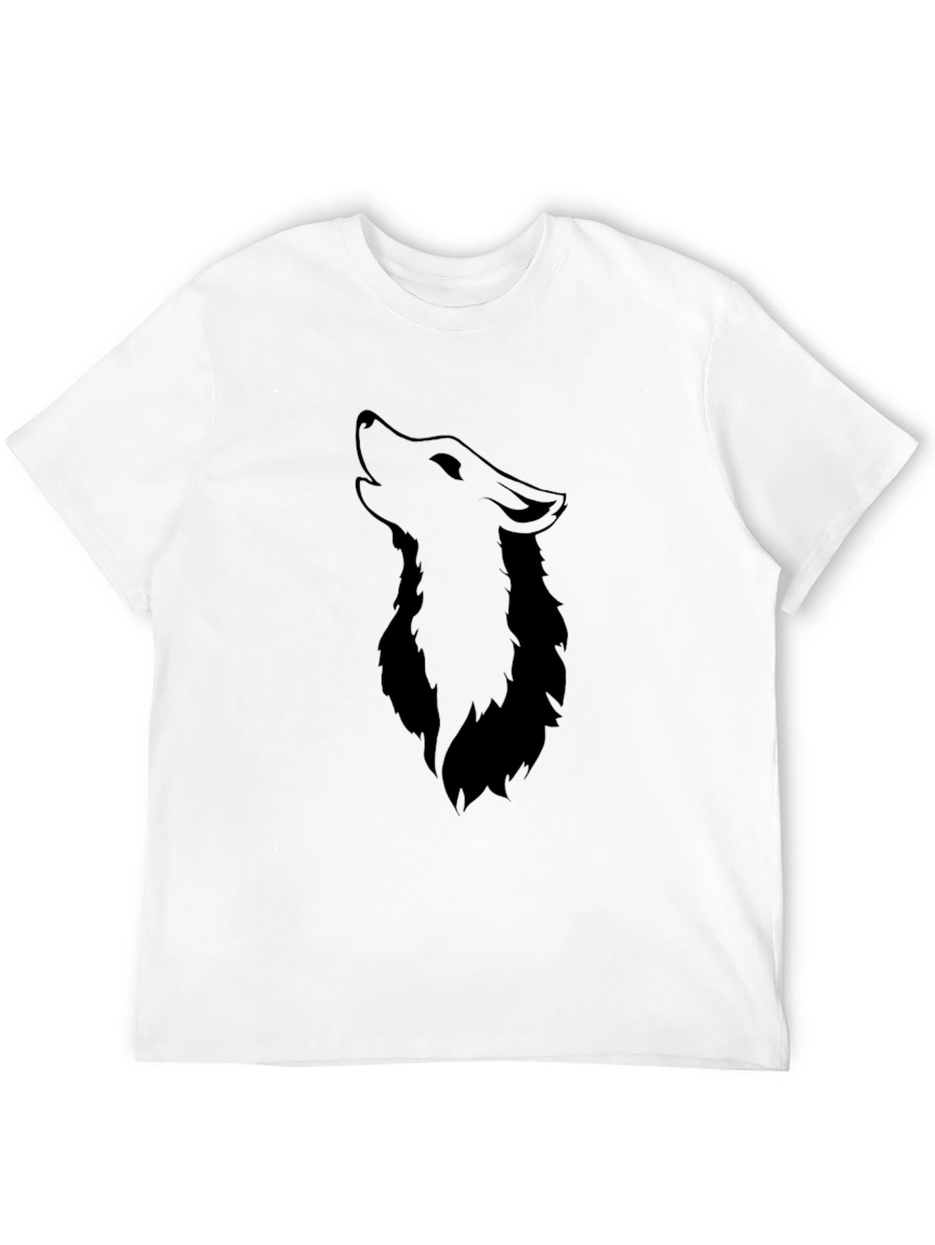 Mens Black Wolf Graphic Print T-Shirt