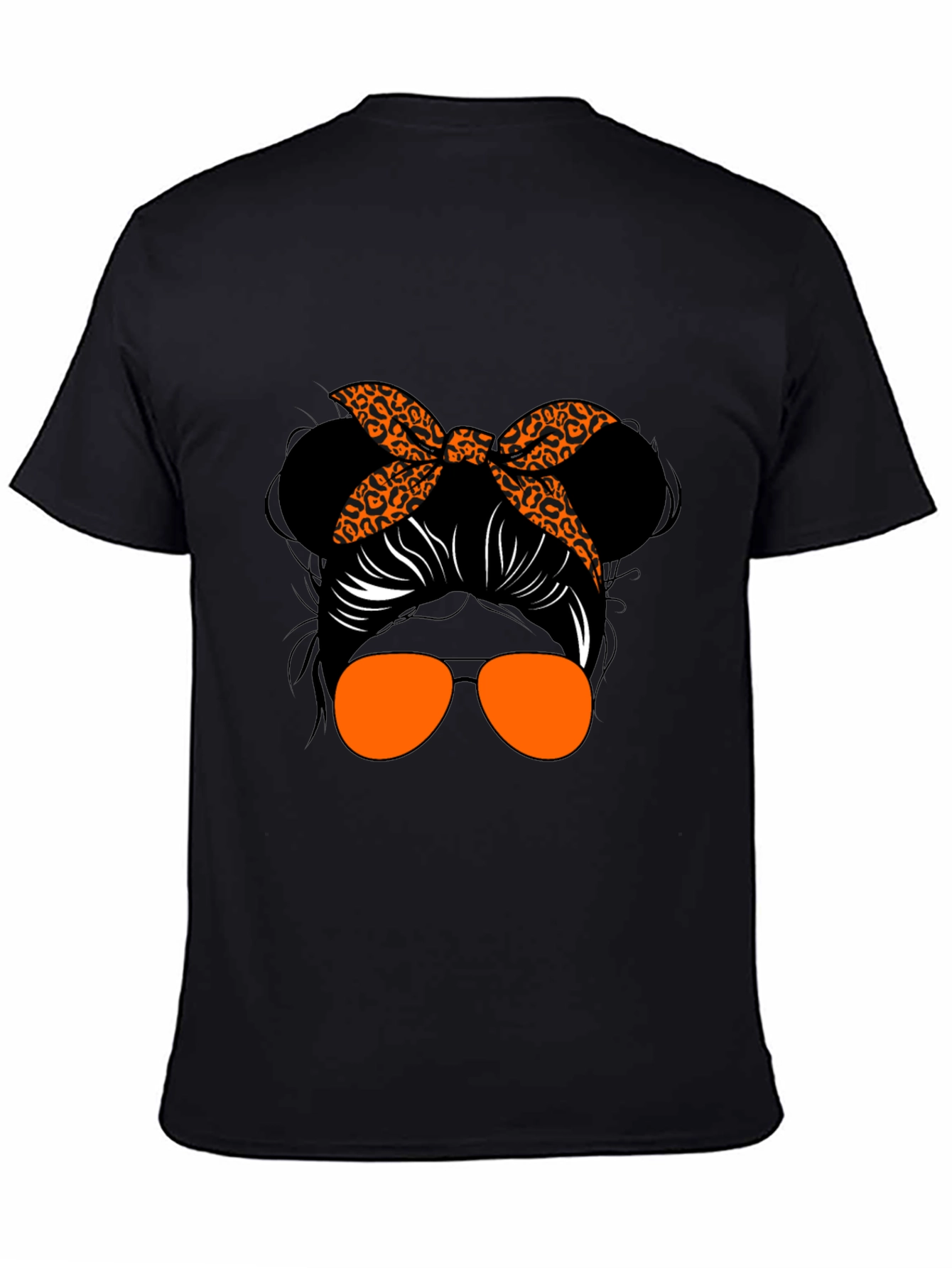 Messy Bun Leopard Print T-Shirt