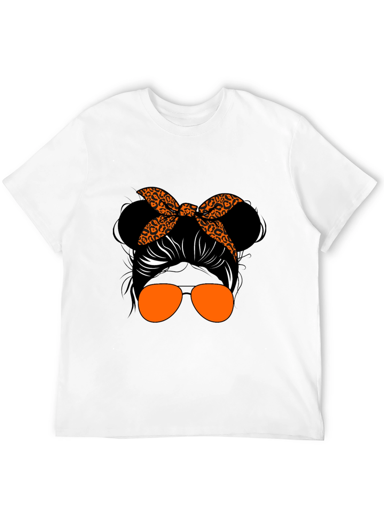 Messy Bun Leopard Print T-Shirt