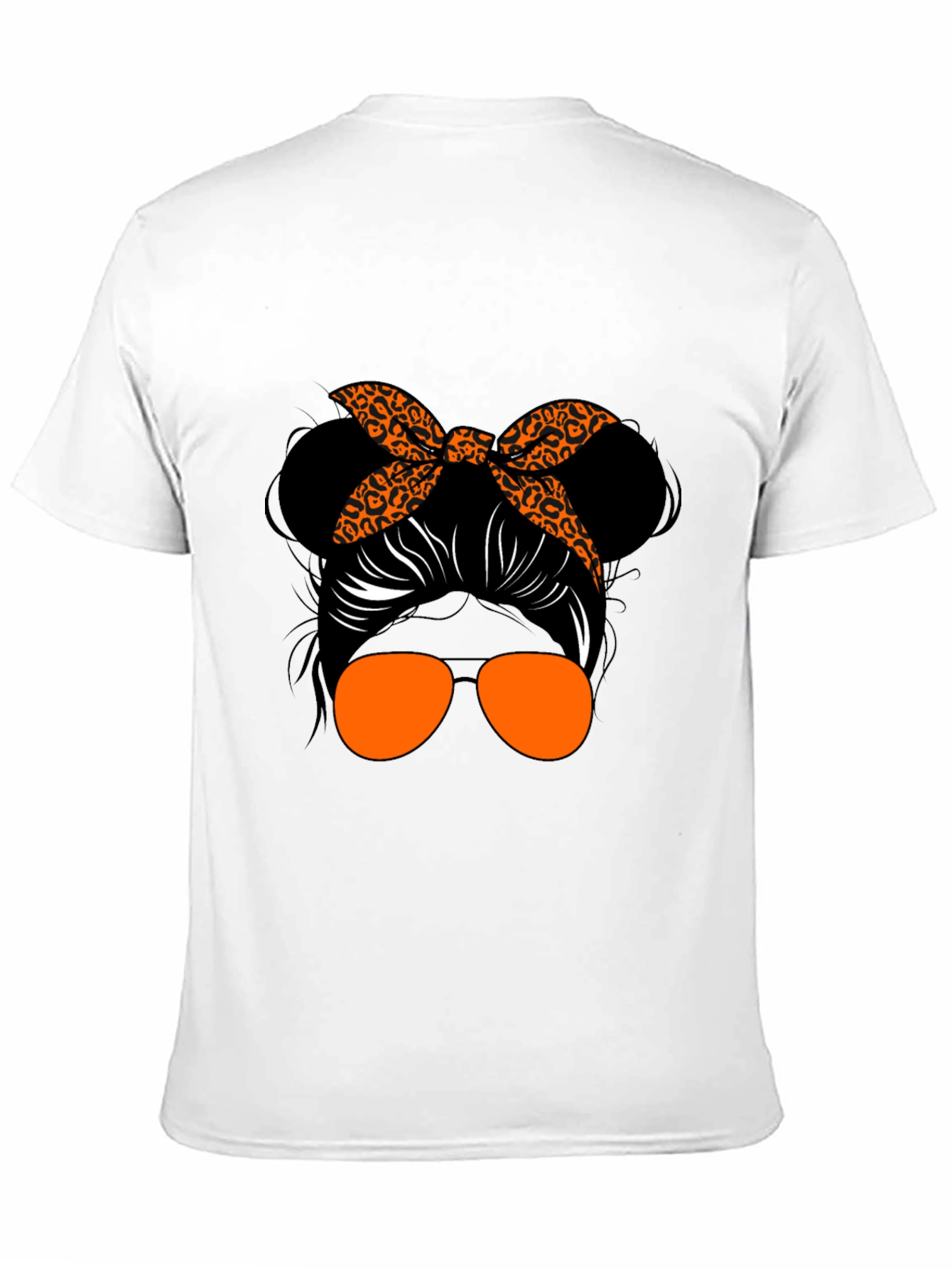 Messy Bun Leopard Print T-Shirt