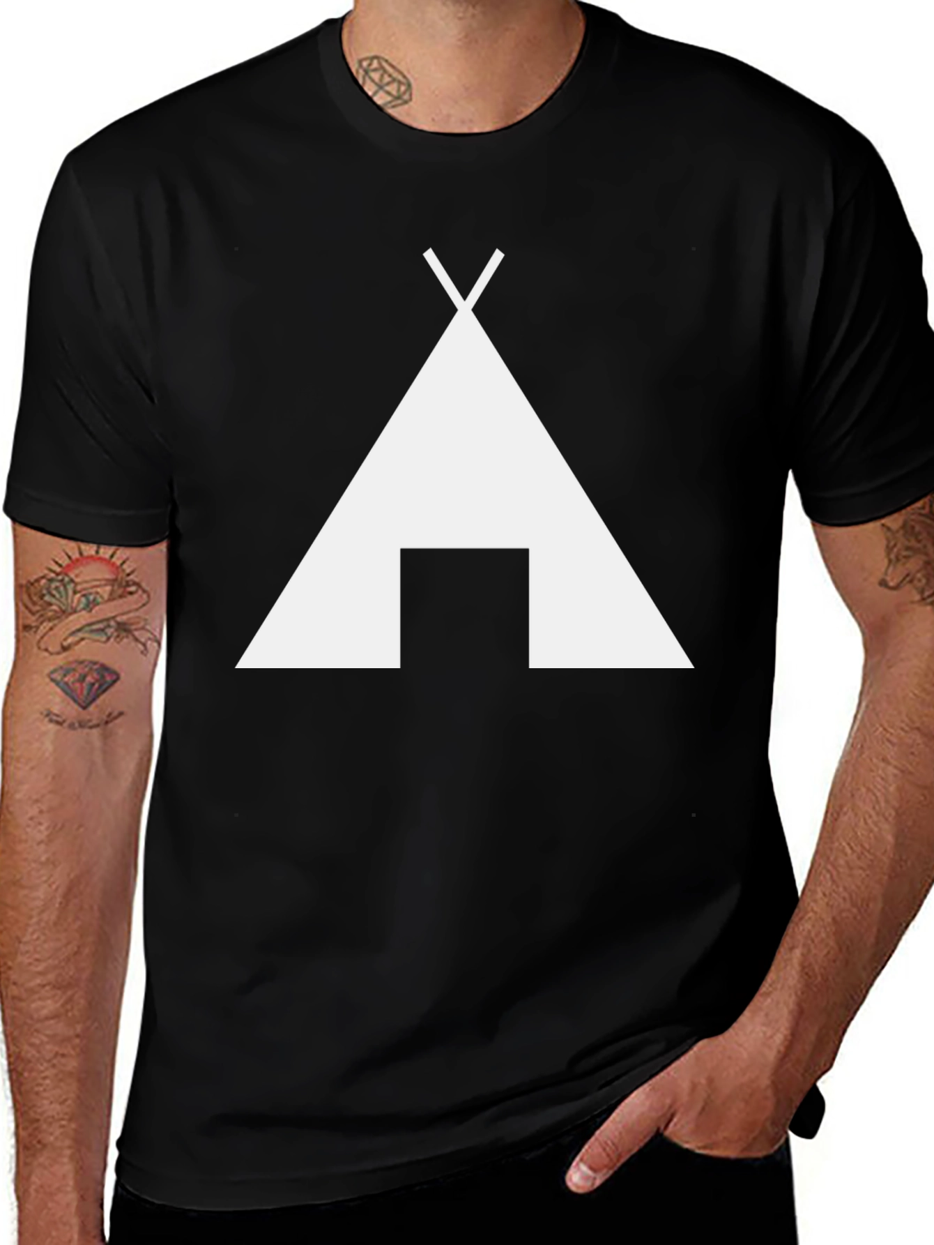 Minimalist Teepee Graphic T-Shirt - Casual Style