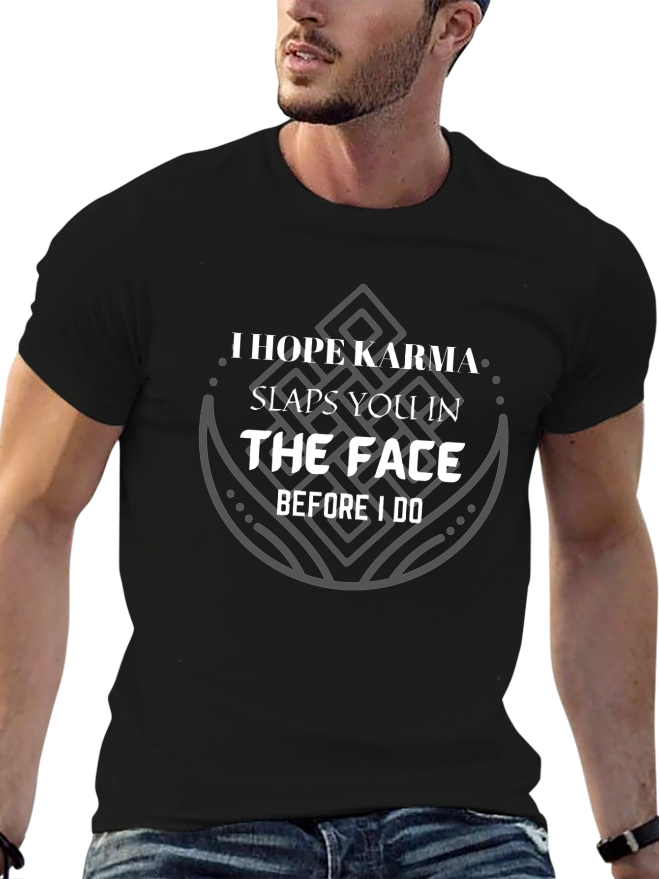 Karma Slaps You Graphic Tee - Unisex Black T-Shirt