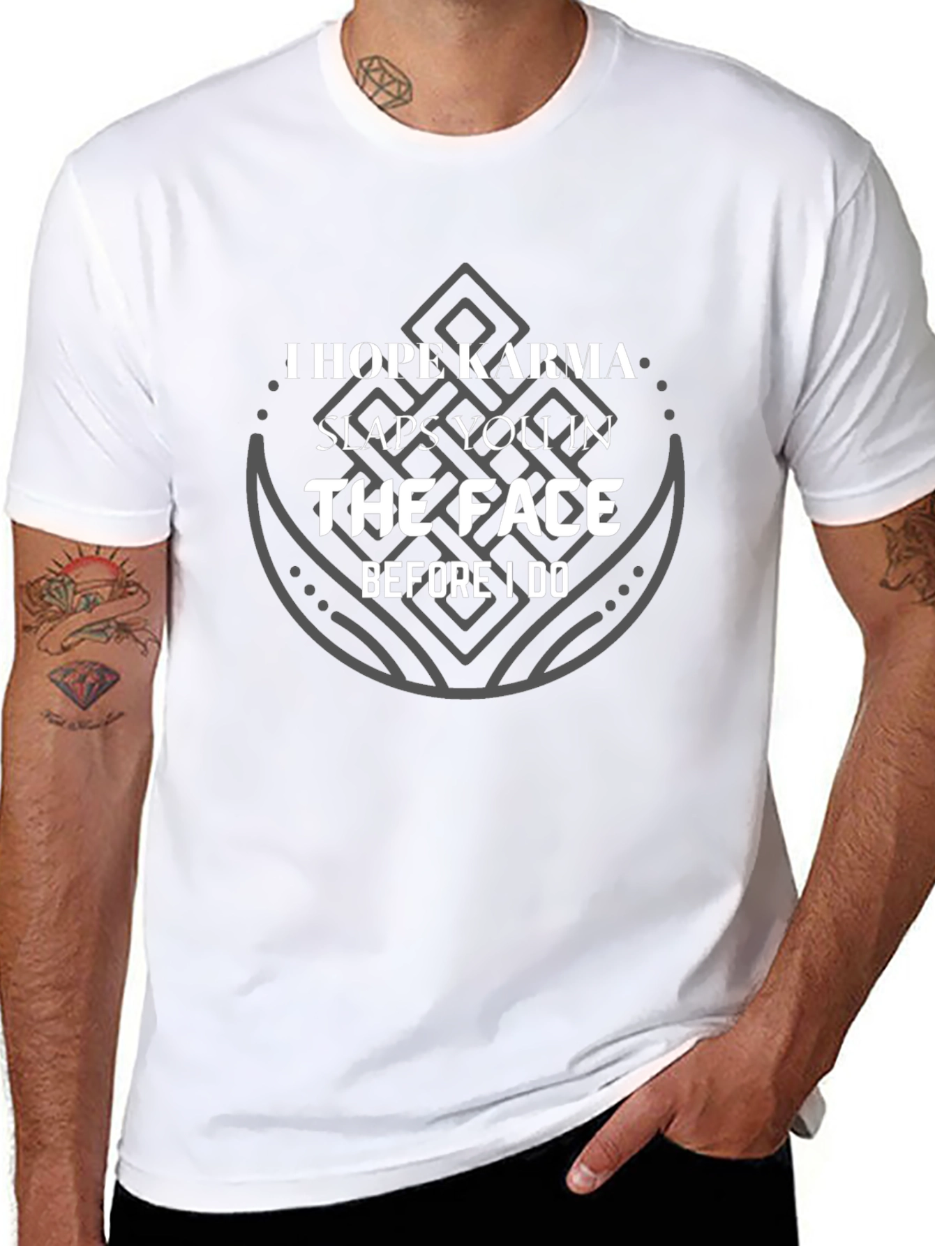 Karma Slaps You Graphic Tee - Unisex Black T-Shirt