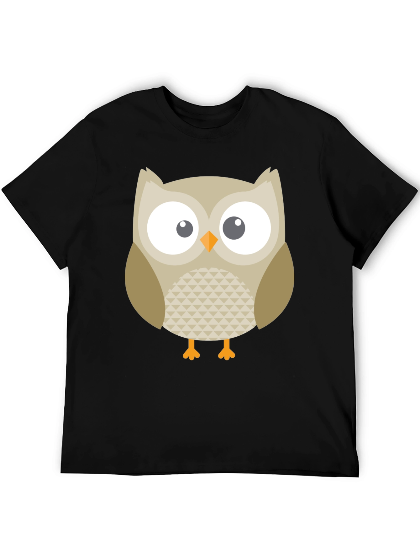 Owl Graphic Print Black T-Shirt