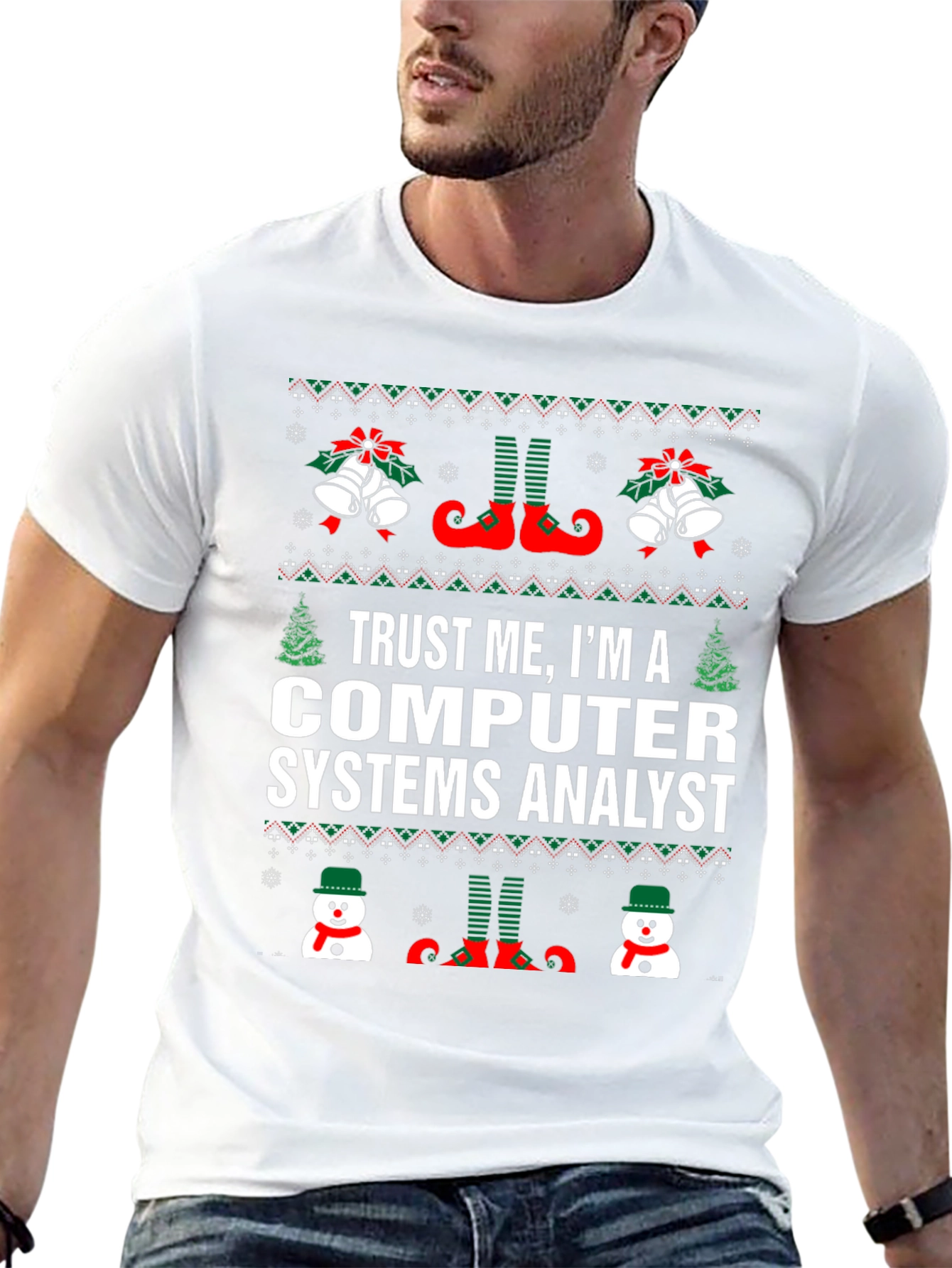 Computer Systems Analyst Ugly Christmas T-Shirt
