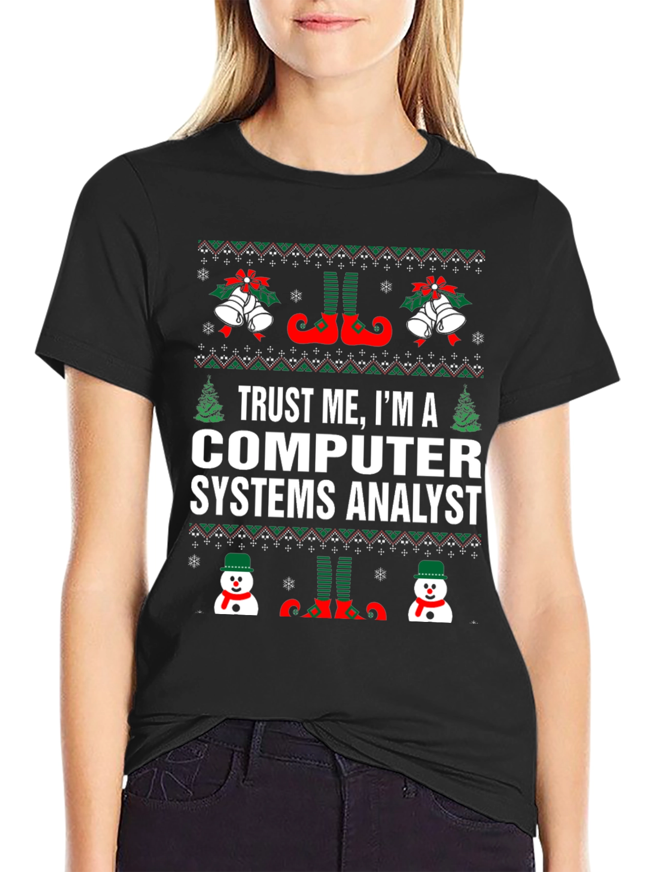 Computer Systems Analyst Ugly Christmas T-Shirt