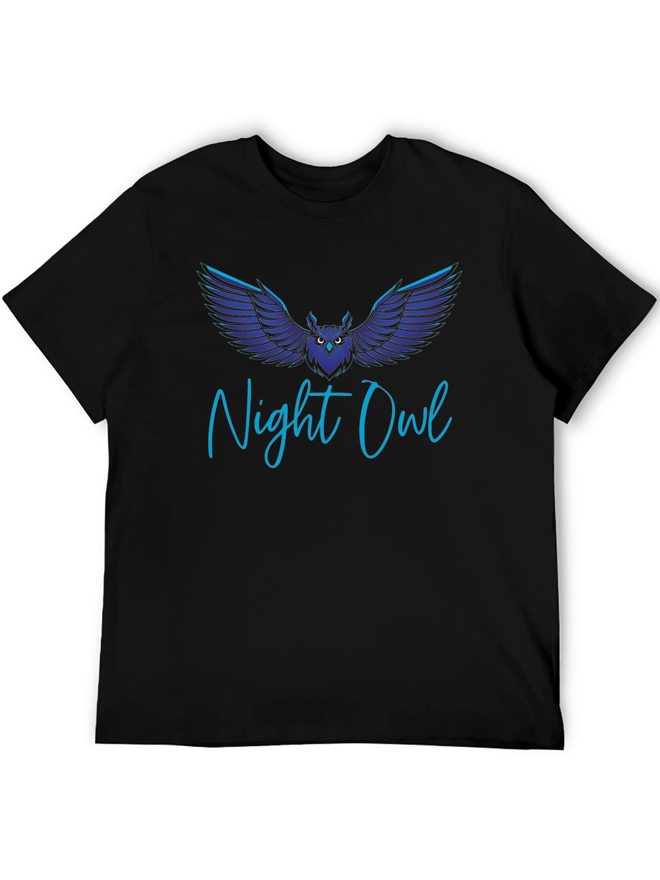 Night Owl Graphic Tee - Midnight Blue Design