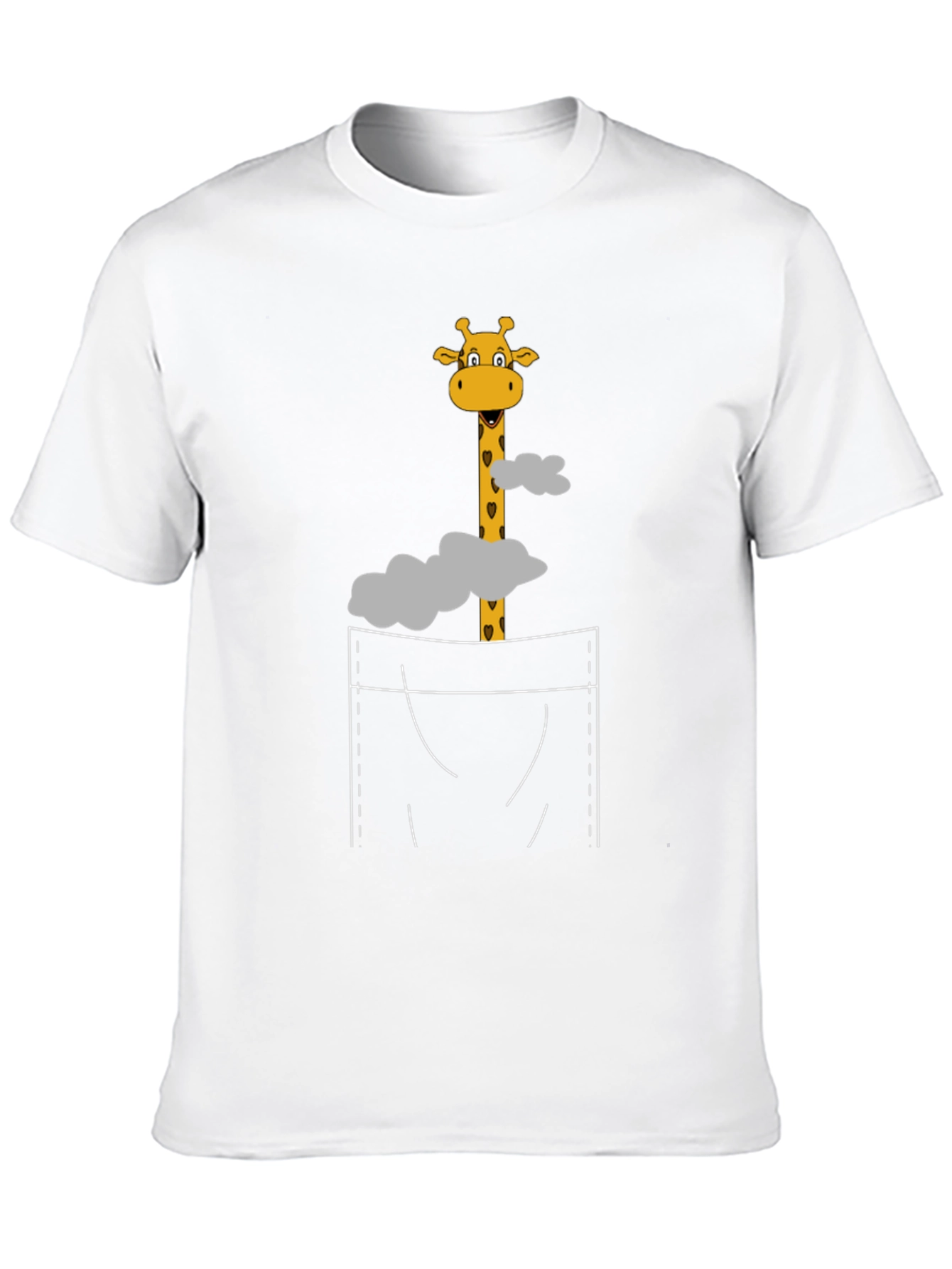 Giraffe Pocket T-Shirt - Novelty Graphic Tee