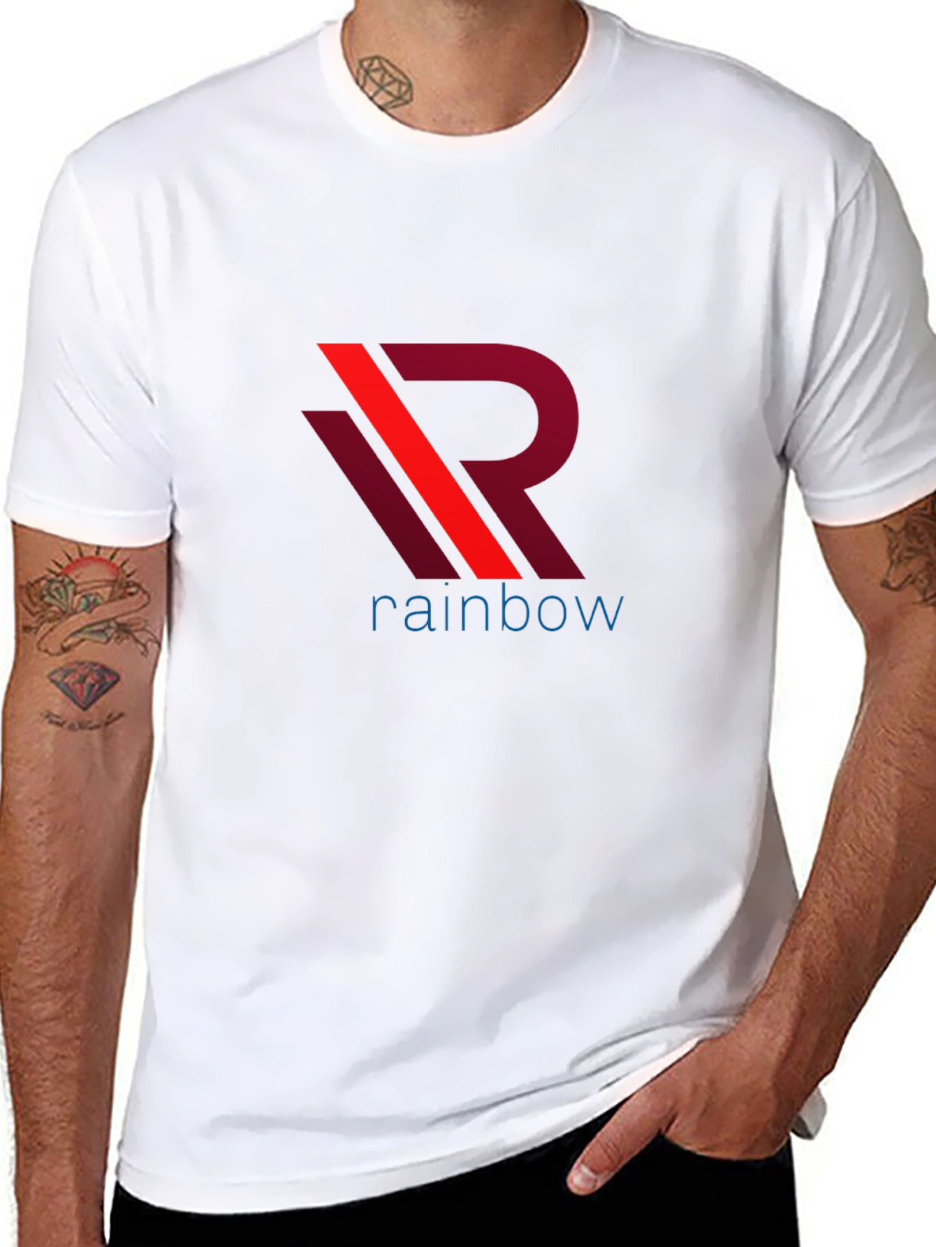 Rainbow Logo Graphic T-Shirt - Stylish Casual Wear