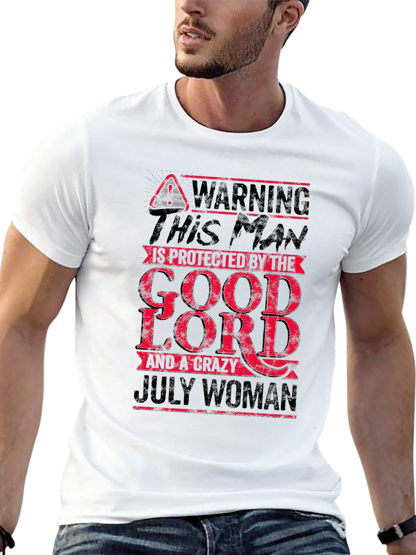 Warning Protected by God and July Woman T-Shirt